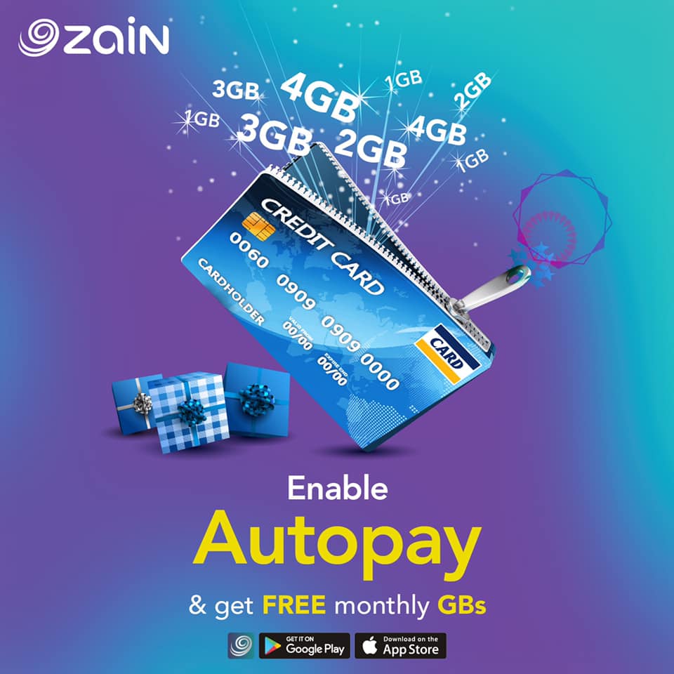 Zain Bahrain Enable The Autopay Feature Through The Zain App And Enjoy Free Gbs With Every Successful Bill Payment Done Monthly Download The Zain App Now And Schedule Your Bill