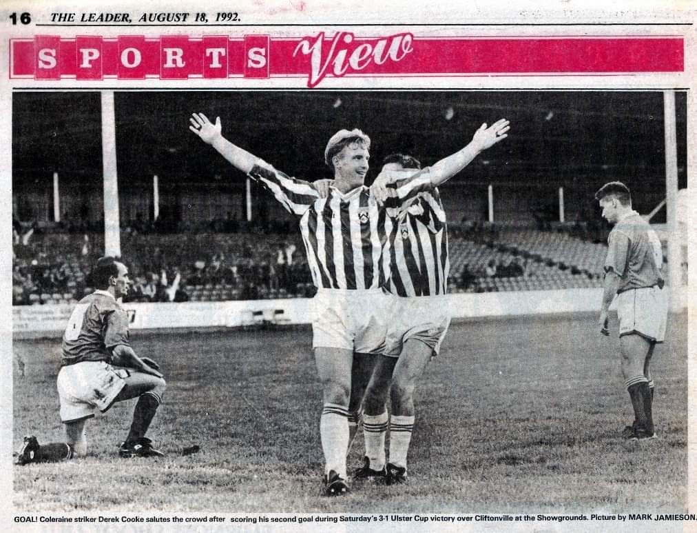 Coleraine FC - 😎 Derek Cook celebrates his second goal...