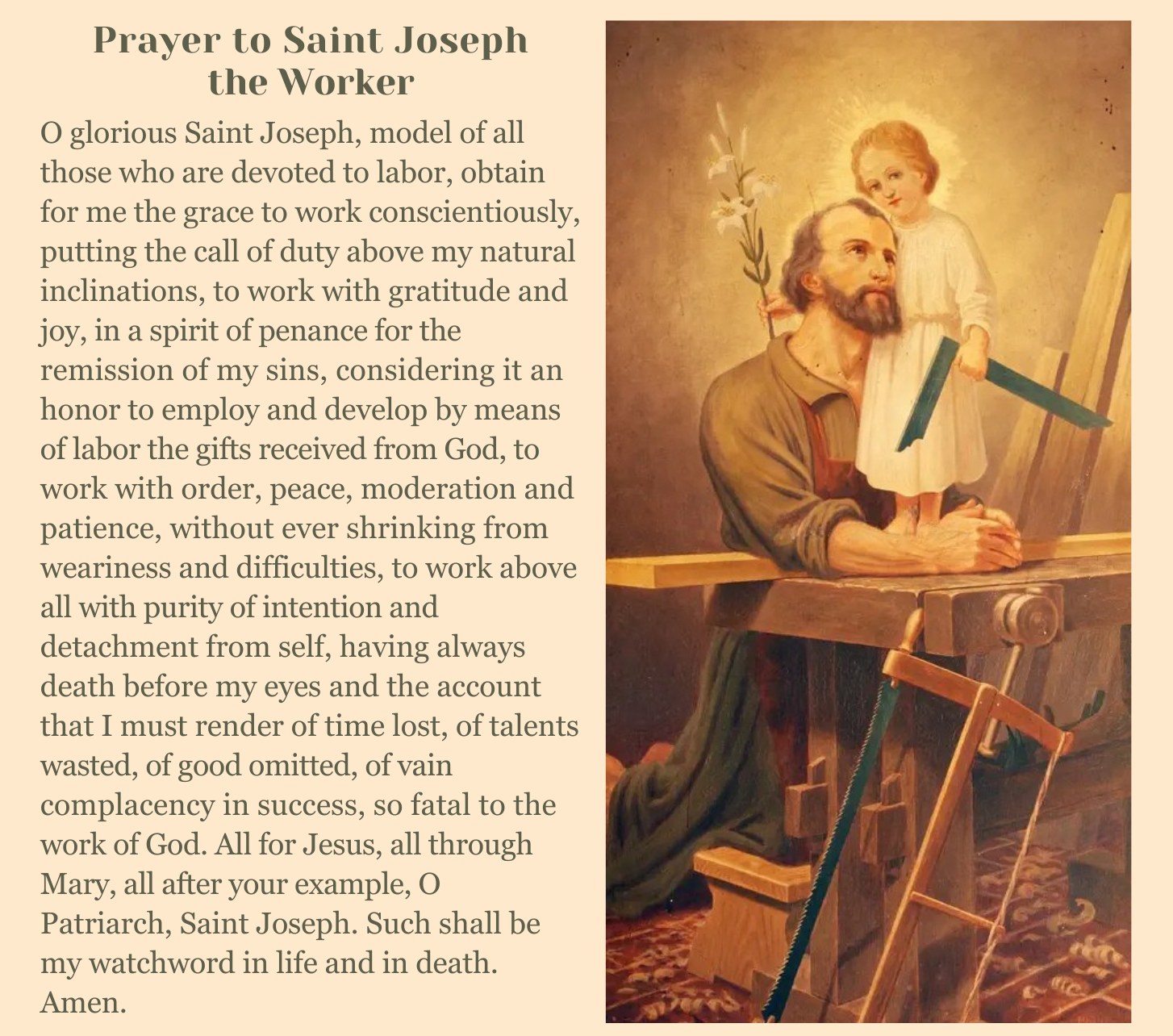 St. - On this feast day of St. Joseph the Worker, we pray for St ...