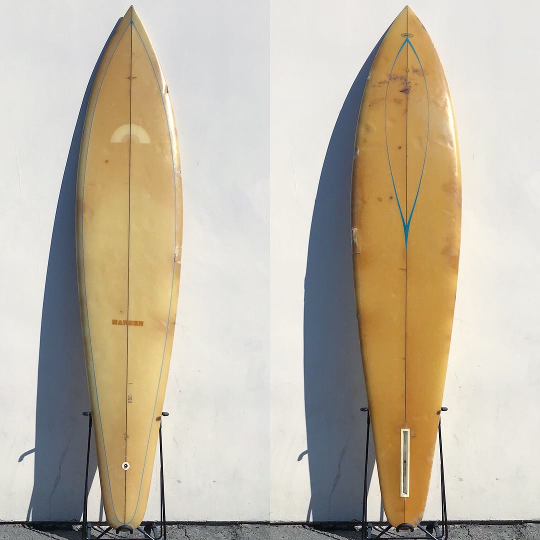 Vintage Hansen surfboard from the 1960s by Buzzy Smole