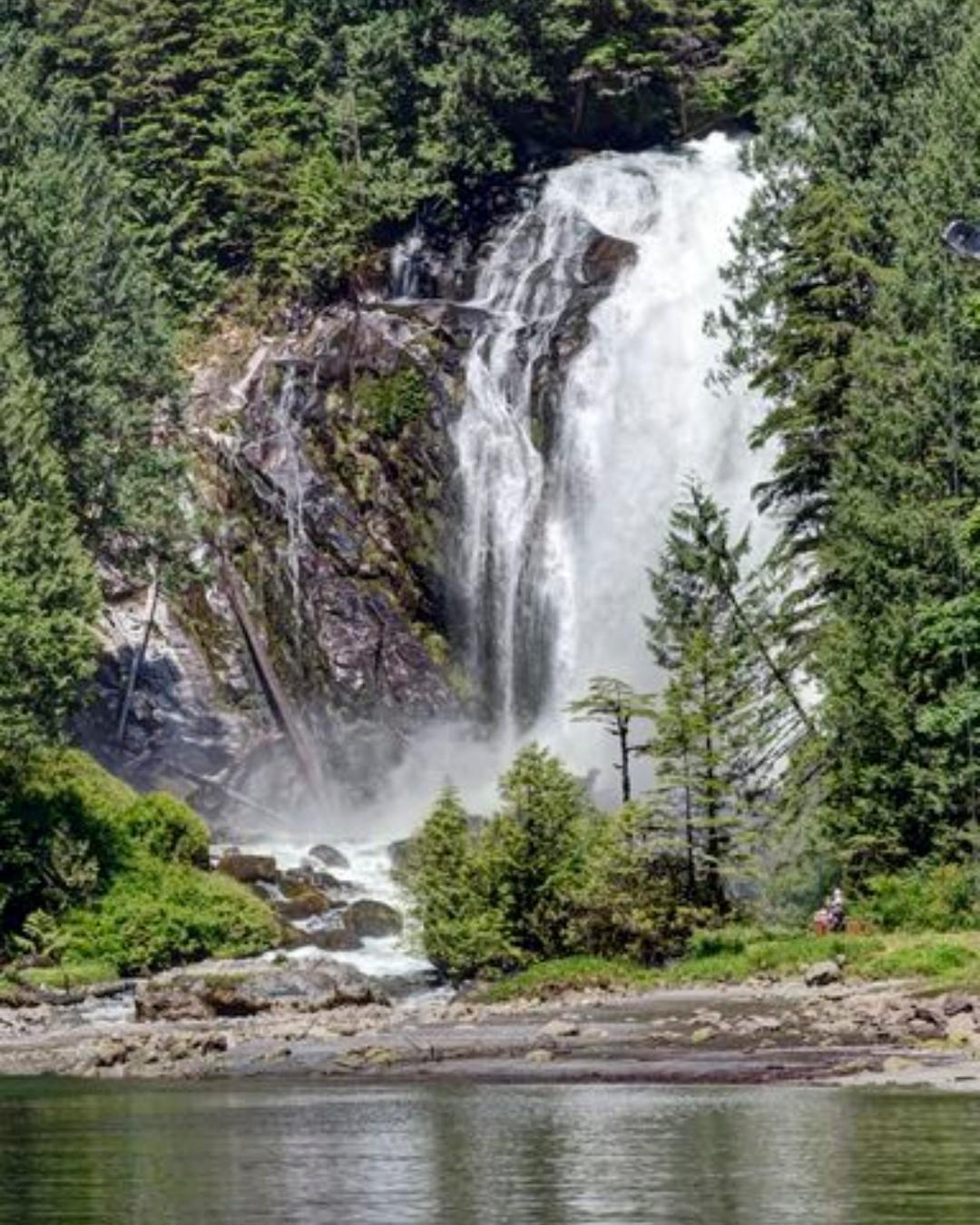 West Coast Wilderness Lodge - Chatterbox Falls tumbling 120 feet into ...