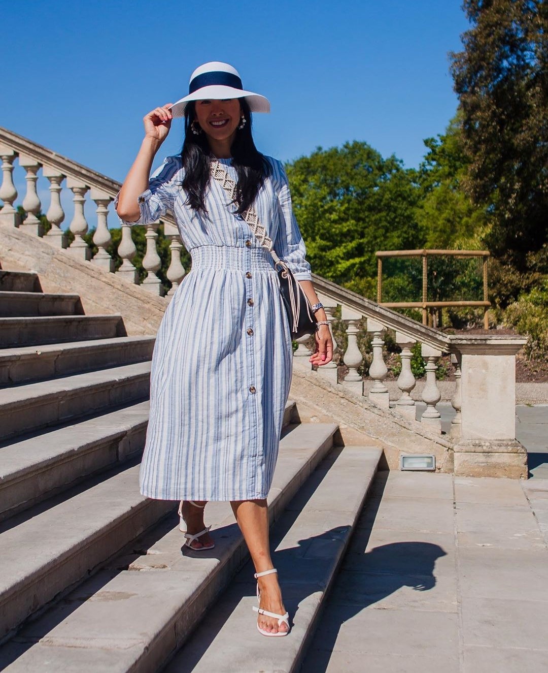 plus size long cotton summer dresses Vintage Sleeve Maxi Dress Button Tiered A-Line Shirt Dress Casual Flowy Long Beach Vacation for Women 2024, Black, Small at Amazon Women's Clothing store Your hips neckline_Off the Shoulder Navy white stripe:Cotton Product Title: Bohemian White