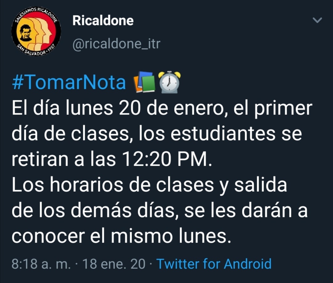 Ricaldone - Tome nota, para el primer día de clases. Los... | Facebook
