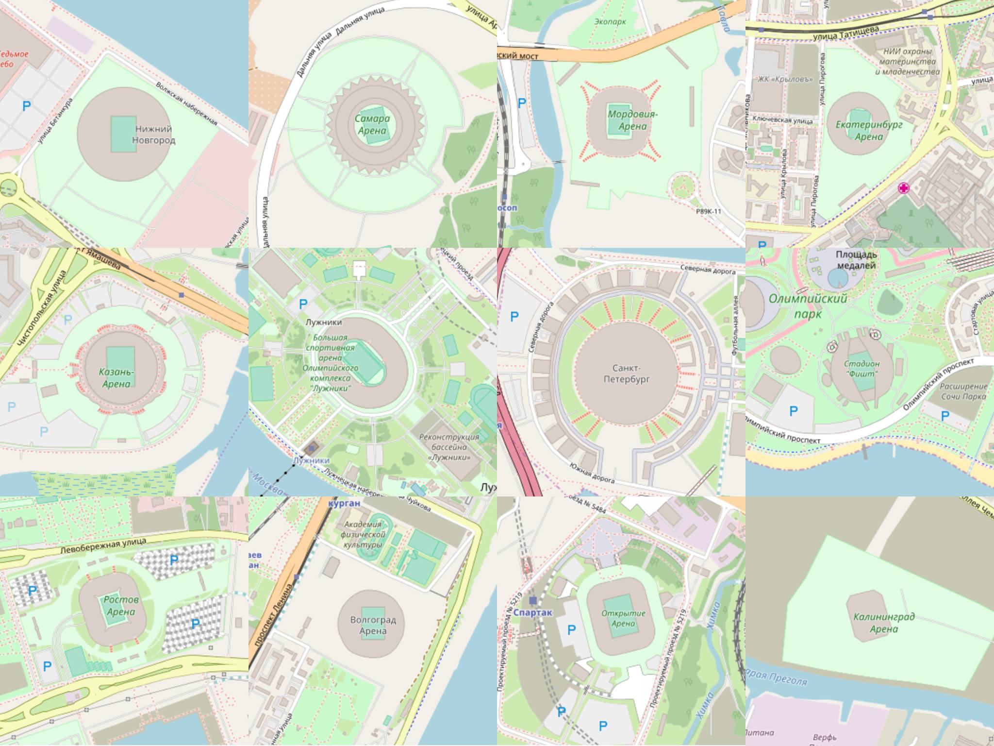 OpenStreetMap - Our maps of the 12 different venues of the...