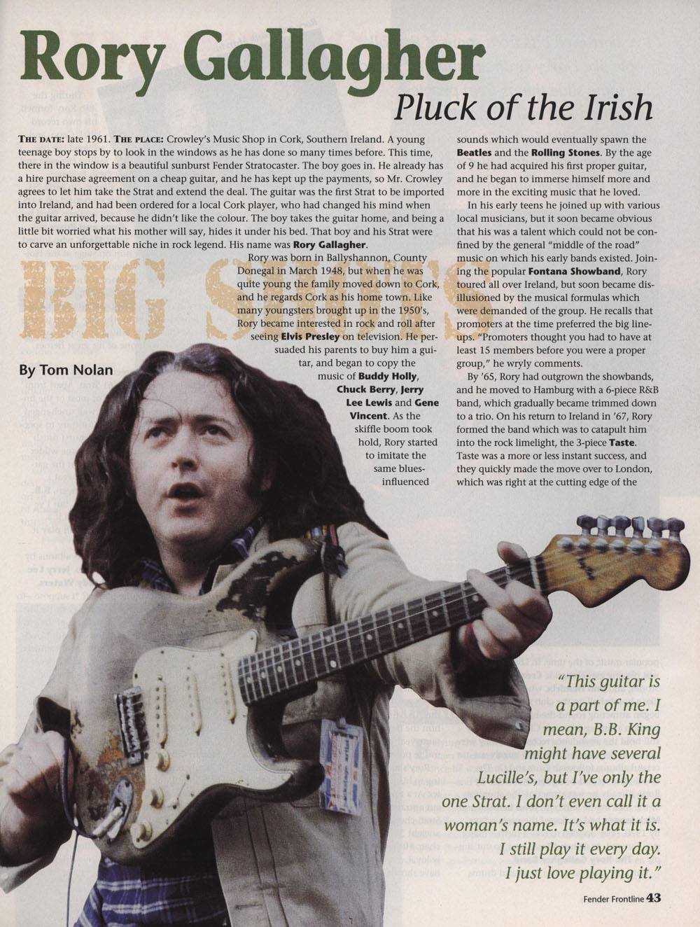 From the pages of a 1995 Fender Frontline magazine. From Wim's
