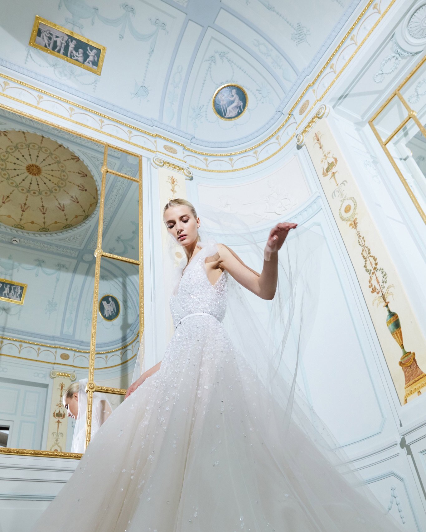 classic dresses 2019 For their Fall Bridal Collection, Elie Saab presented an elegant, understated lineup of gowns with a focus of symmetry and layered fabric detailing. Among the lace and embellished details, the INV-D232443