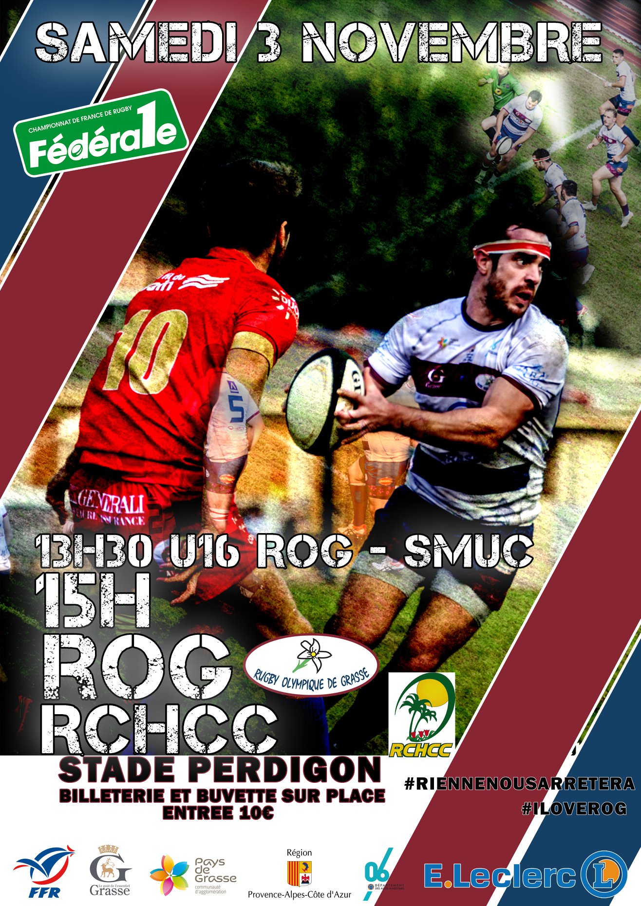 🚨🚨J-4 🚨🚨 🔴🔵ROG - RCHCC 🔵🔴... - Rugby Olympique de Grasse