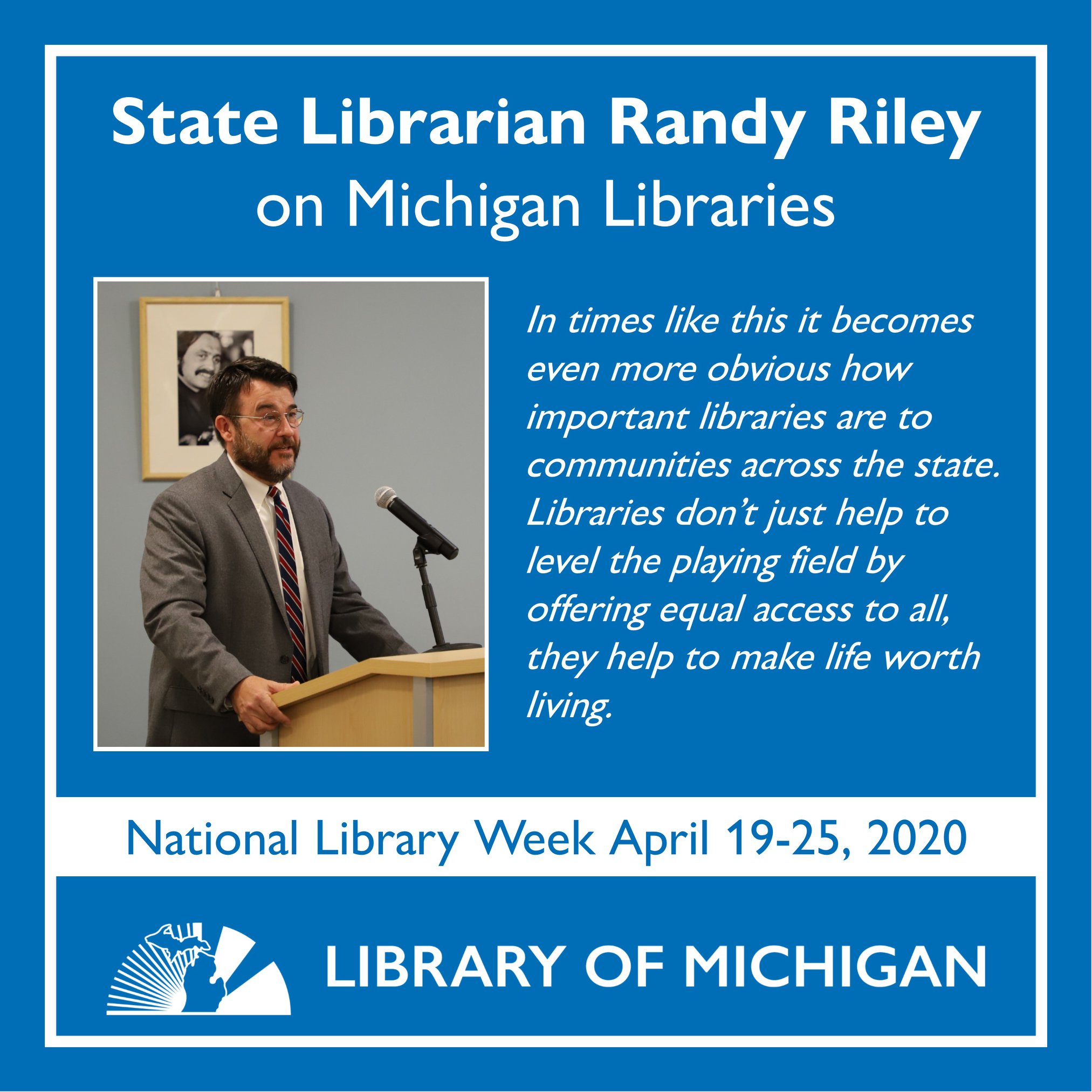 #MiStateLibrarian Randy Riley on the... - Library of Michigan