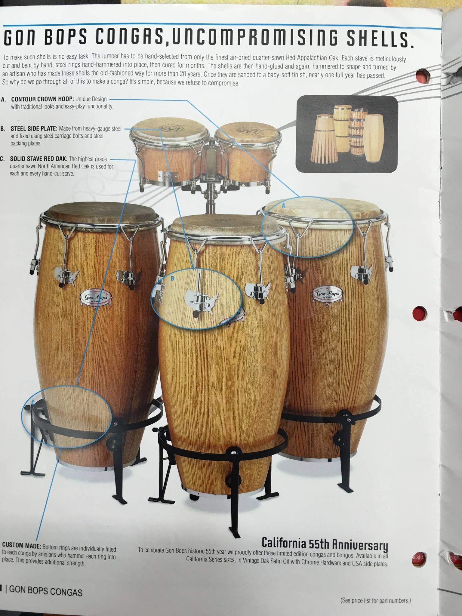 New vintage Gon Bops IB-3300 mahogany bongos arrived