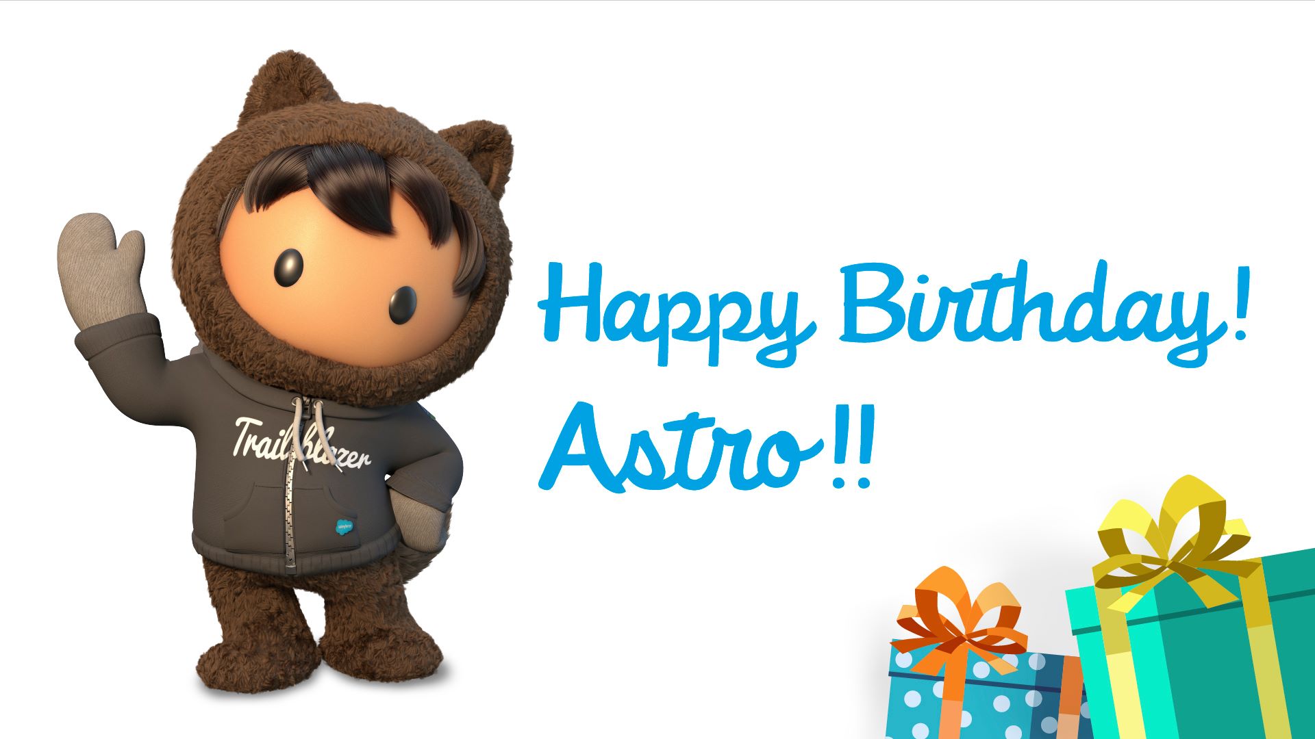Salesforce - 今日は #アストロ のお誕生日🎂✨ おうちで過ごす