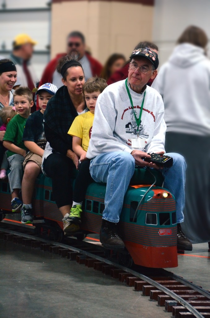 The rideable train is back in a loop track around the Kids Zone area ...