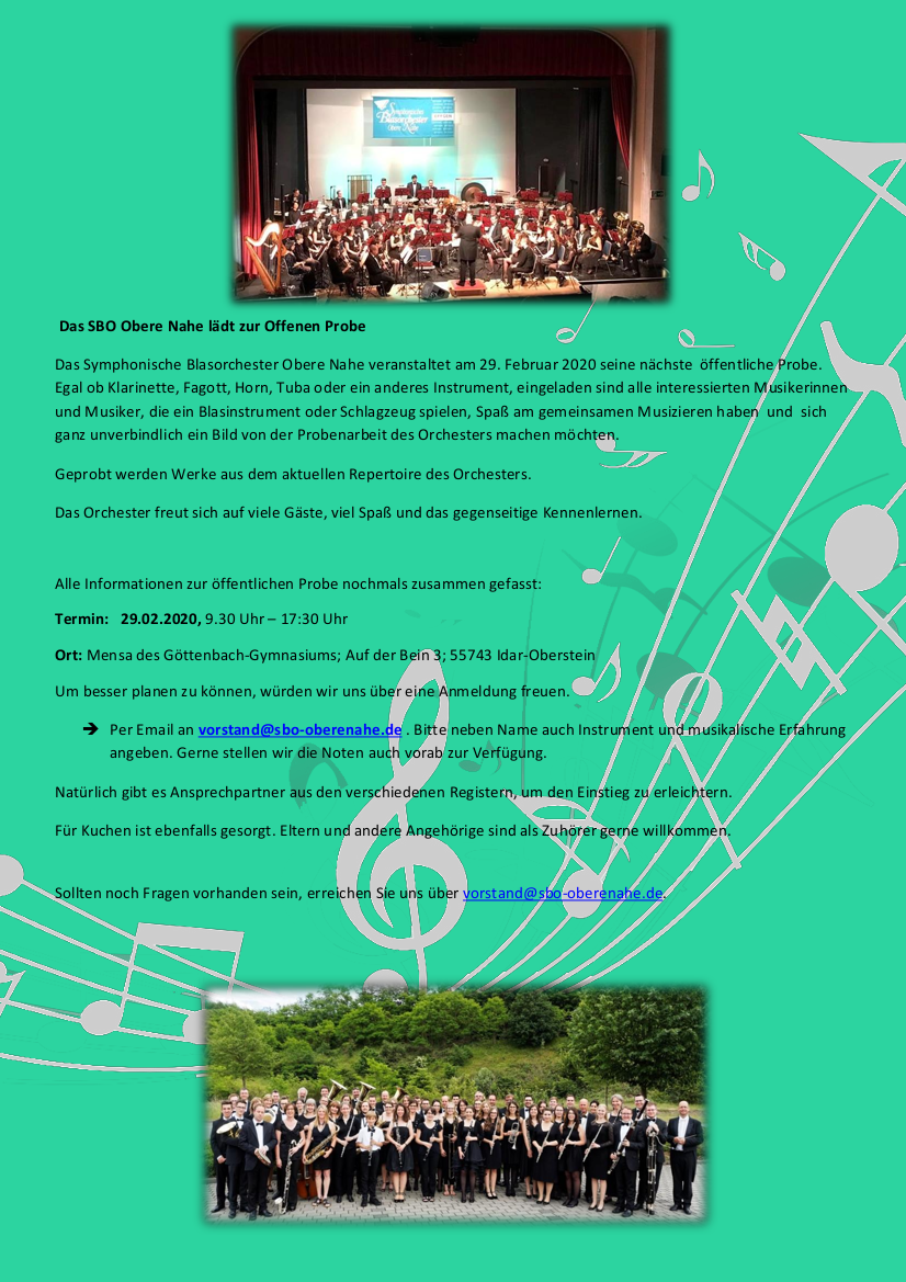 Symphonisches Blasorchester Obere Nahe E V Home Facebook