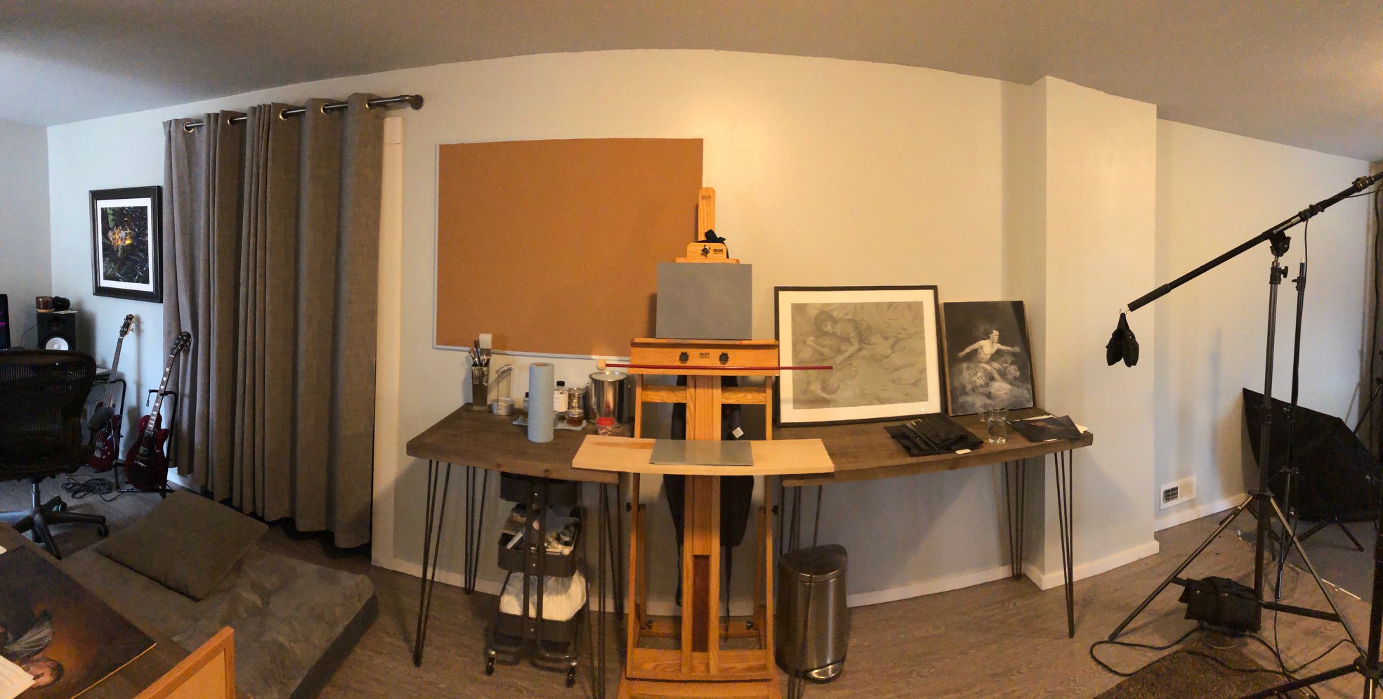 Portable studio lighting, outside, at night Sheridan Trestle in