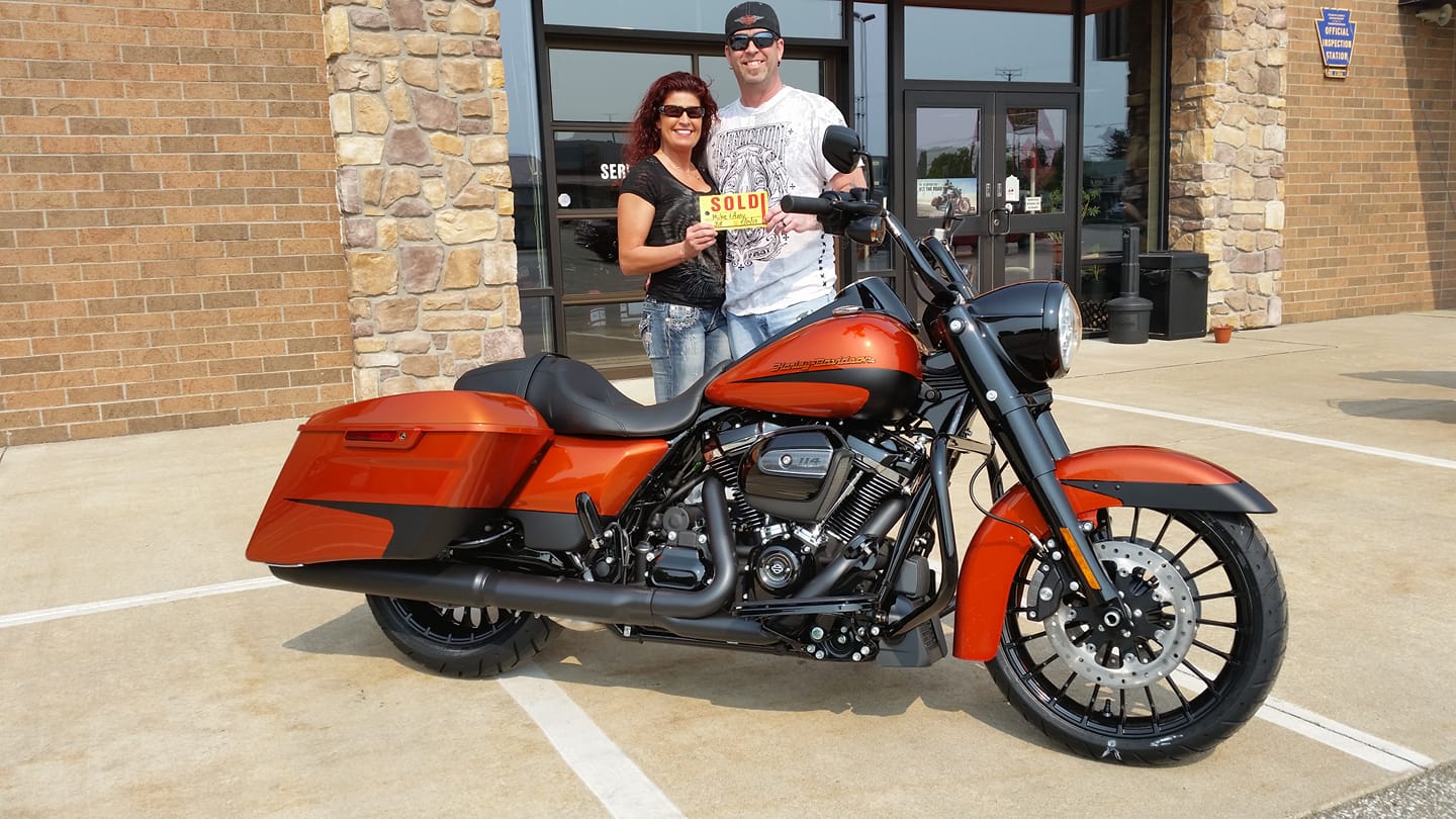 Mike and Amy Wenzel's new Harley-Davidson Road King purchase