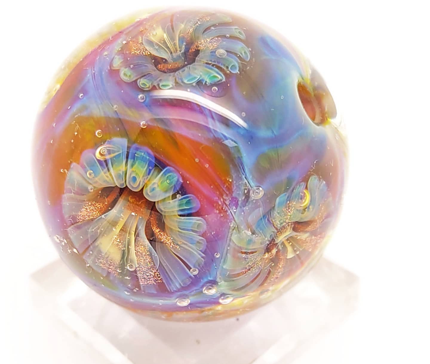 New... - Raspberry Rings, Handmade Glass Beads by Jennie Lamb