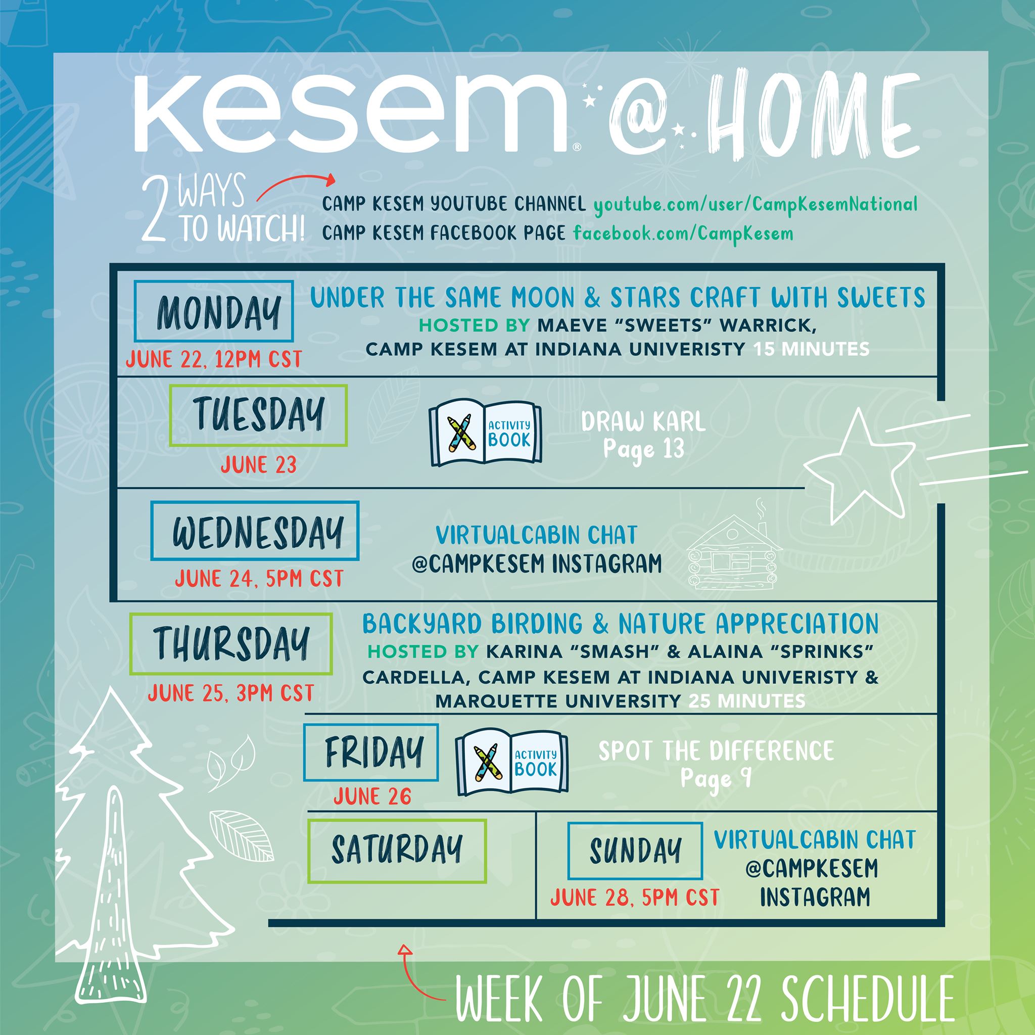 Kesem - Check out our Kesem at Home national schedule for the week of ...