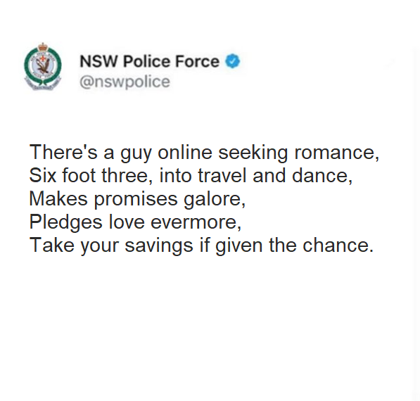 Romance scammers will say anything to... - NSW Police Force | Facebook