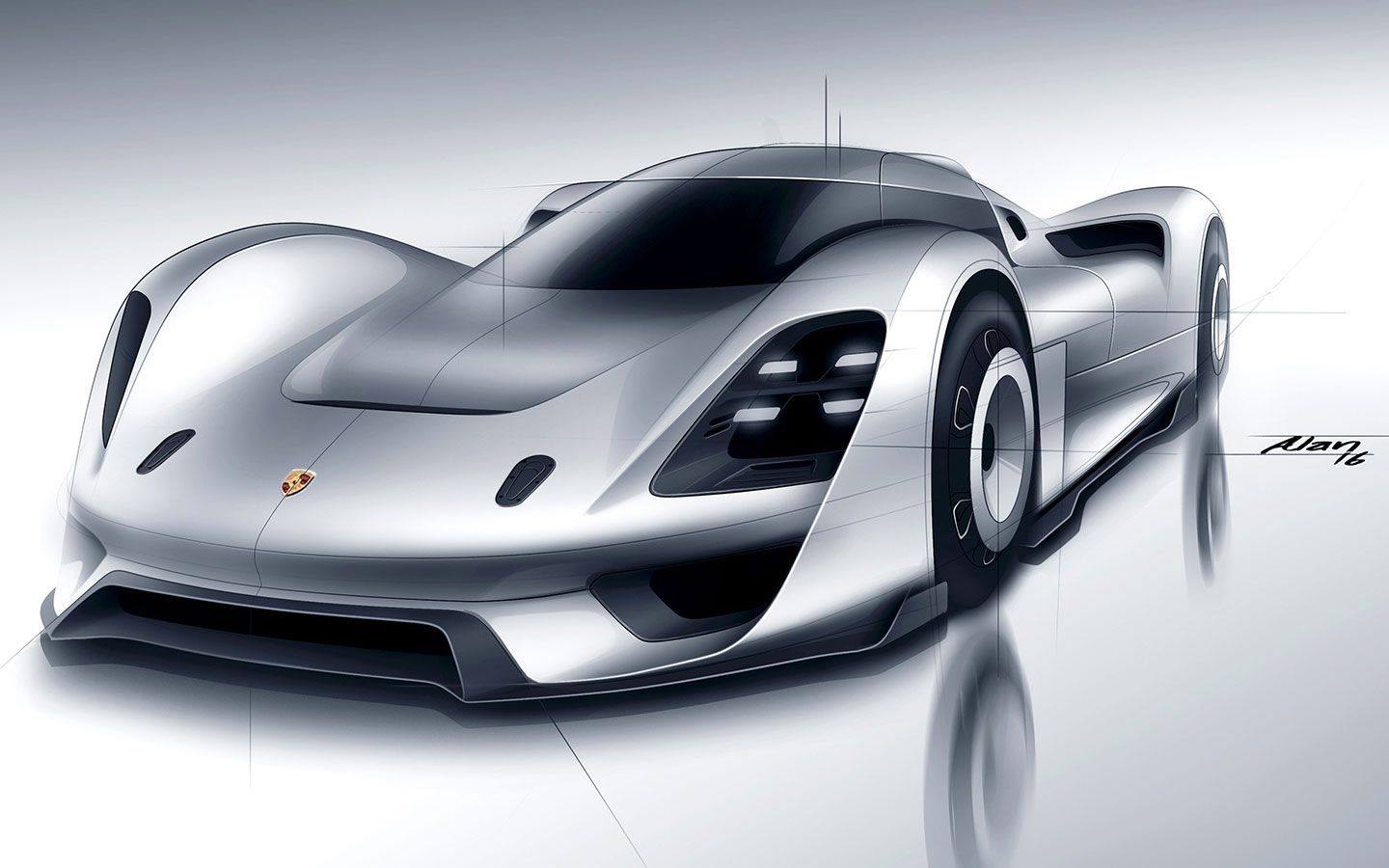 The 2016 Porsche 908-04 Long Tail Concept - Original Sketch
