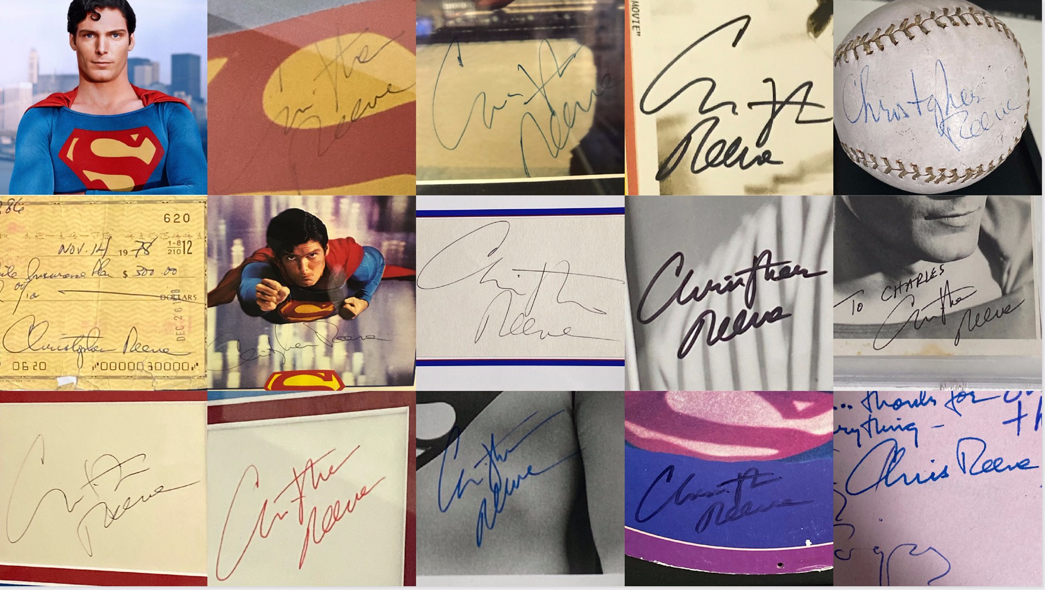 Unframed Christopher Reeve Autograph Promo Print - Superman