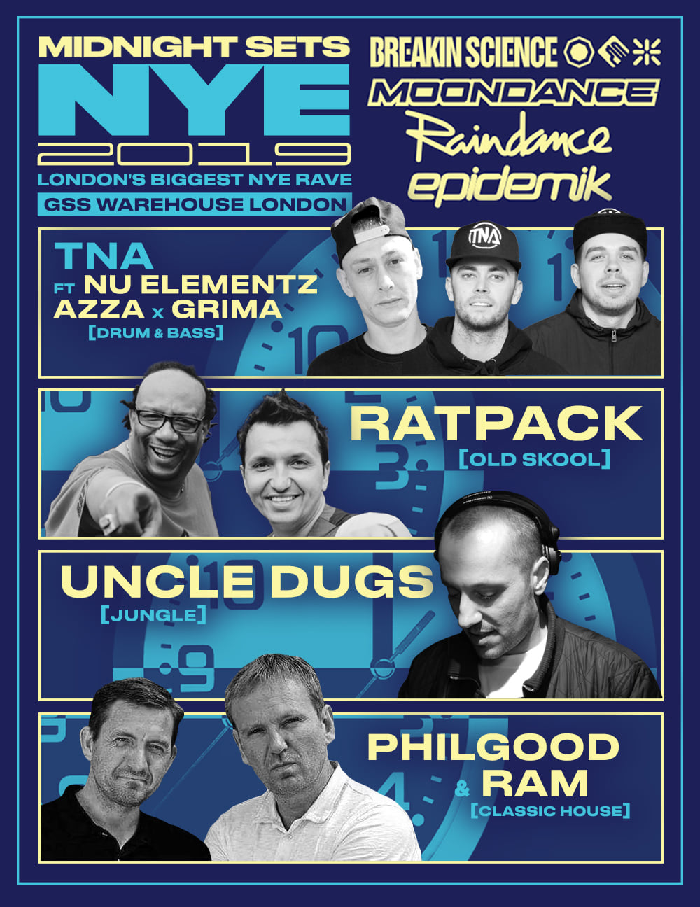 Raindance - Midnight sets for London’s biggest NYE rave...