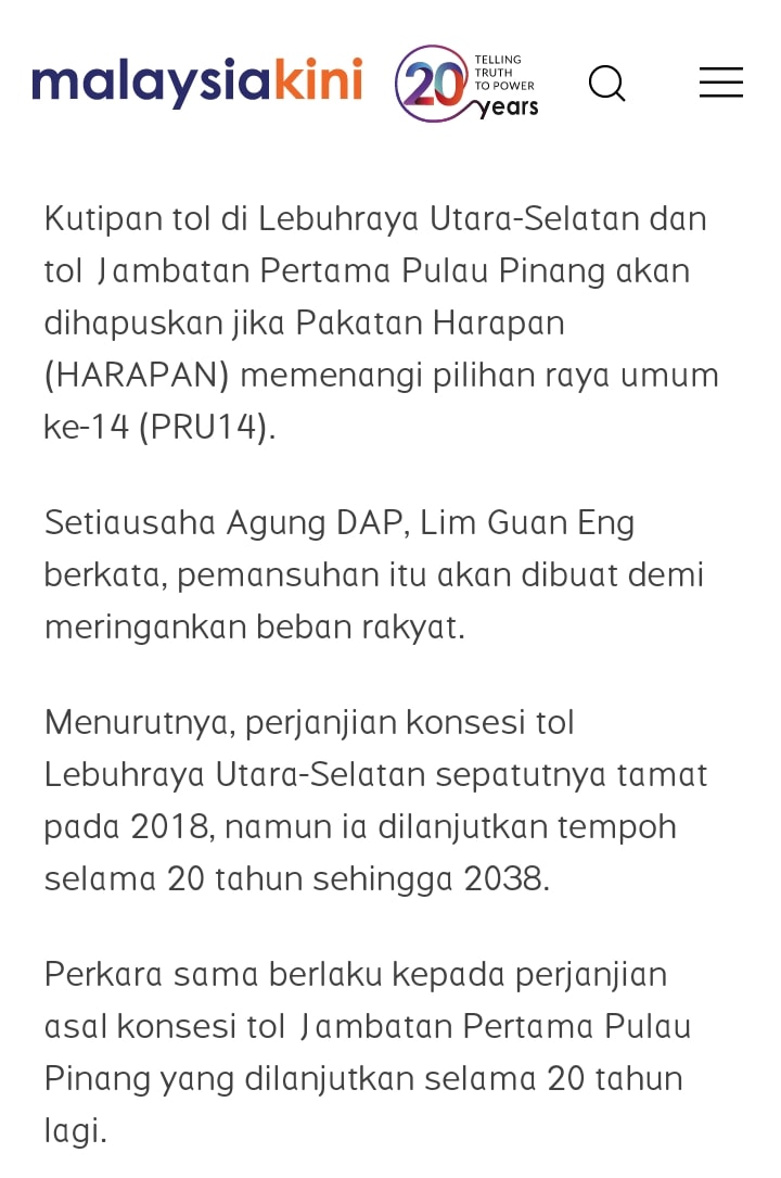 Bn Tidak Pernah Janji Nak Hapuskan Isu Politik Semasa Facebook