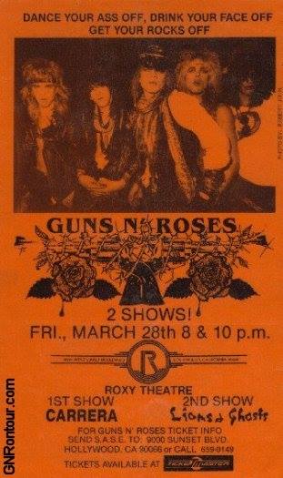 onthisday in 1986. The Roxy, Hollywood, CA.