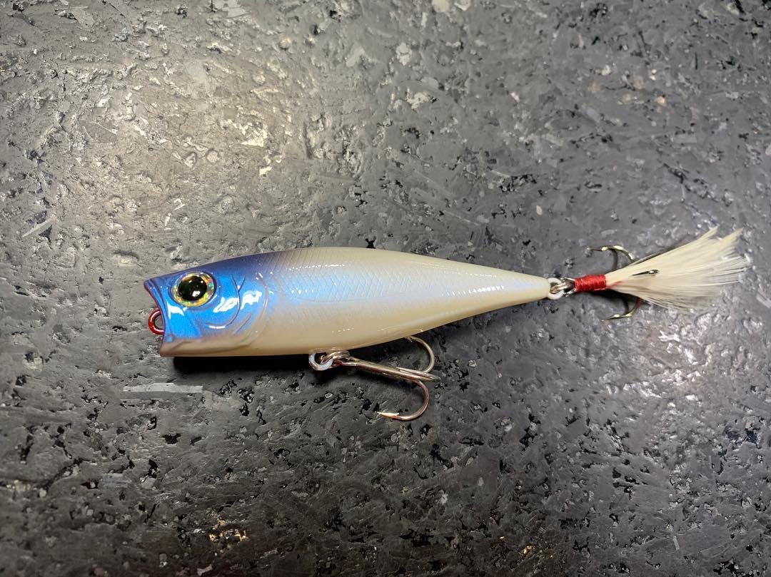 bass fishing with lucky craft lures Sammy 105 Topwater Lures, 3 Hook, 4-1/8
