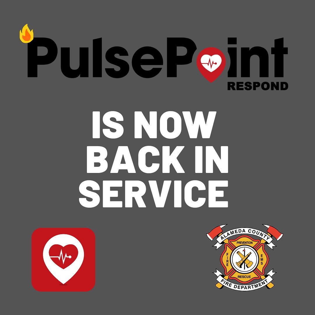Pulse point is now back... - Alameda County Fire Department | Facebook