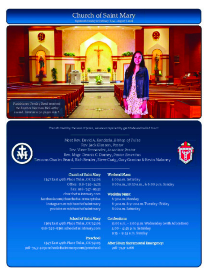 This weekend's bulletin... - Church of Saint Mary, Tulsa