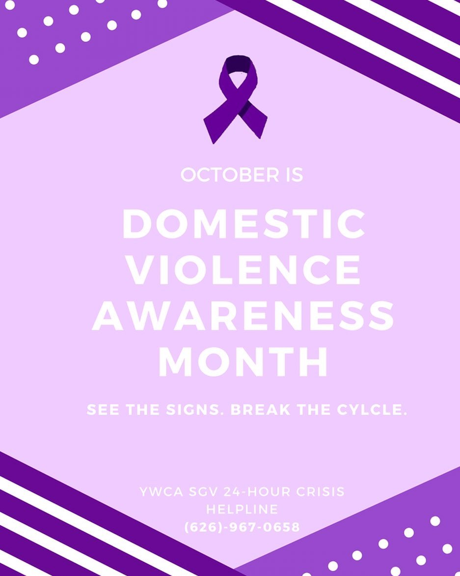 YWCA - 💜October is Domestic Violence awareness month. Ywca San Gabriel ...