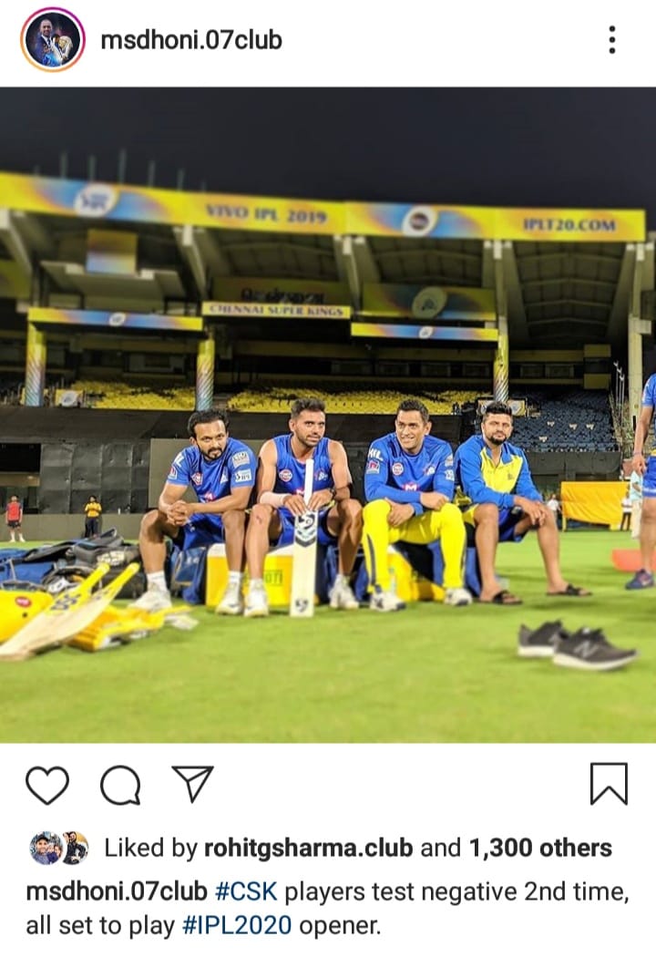 #CSK players test negative 2nd time,... - Cricket For India | Facebook