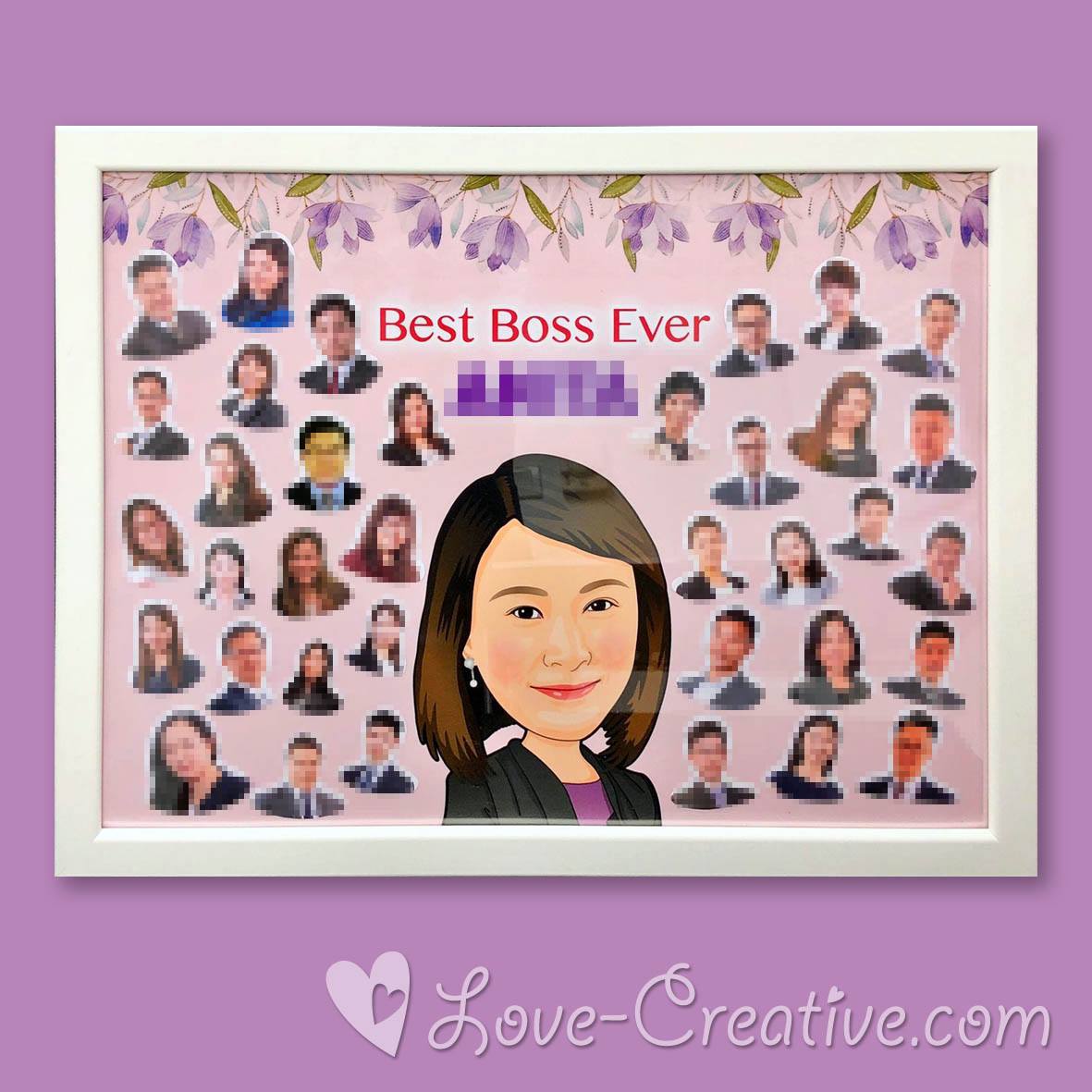 上司 Q版人像畫 A3 連相框 @ 歡送禮物 Boss Qdraw A3 + frame @ farewell gift #qdraw # ...