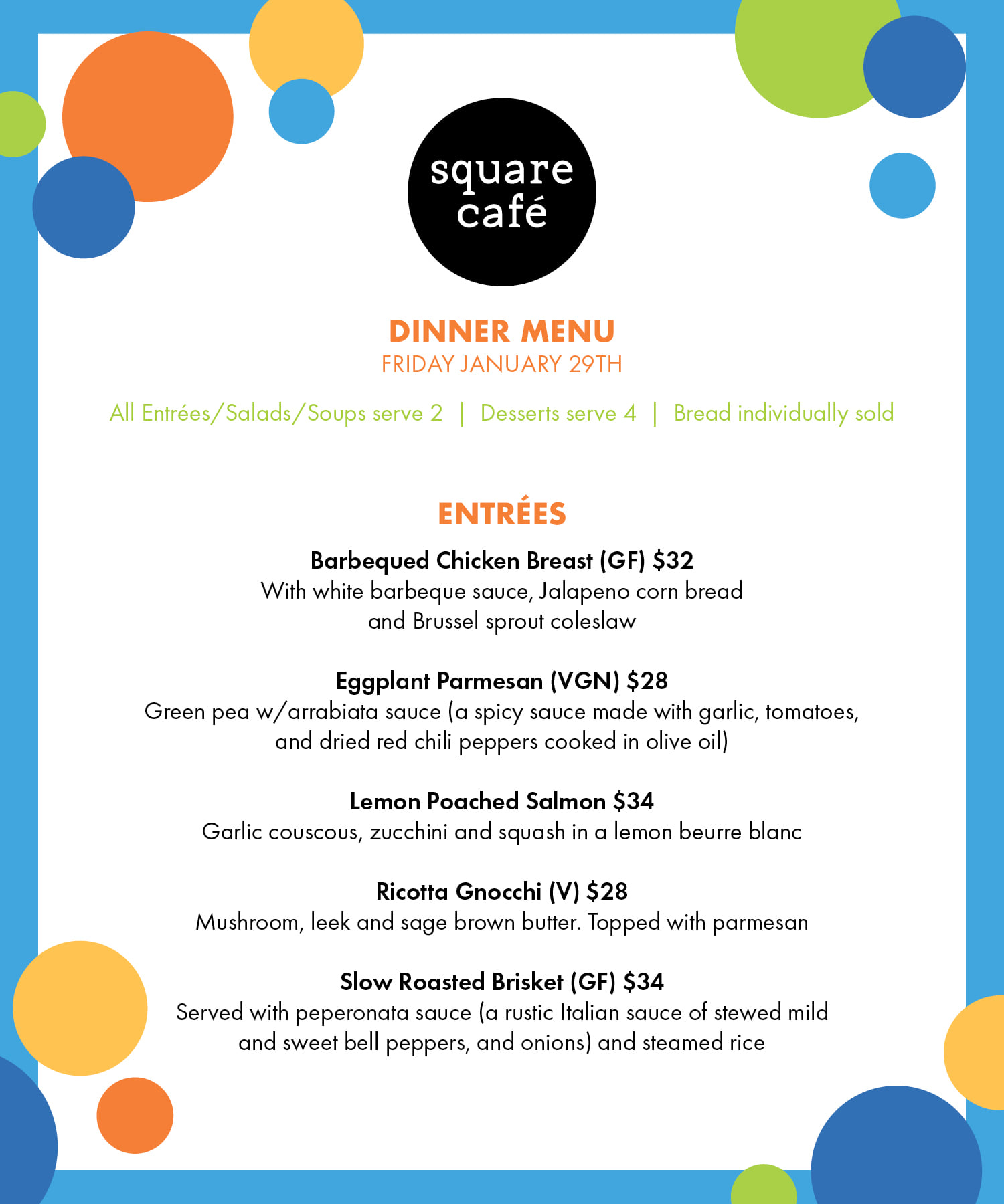 Square Cafe - A new week means a NEW FRIDAY DINNER MENU!... | Facebook