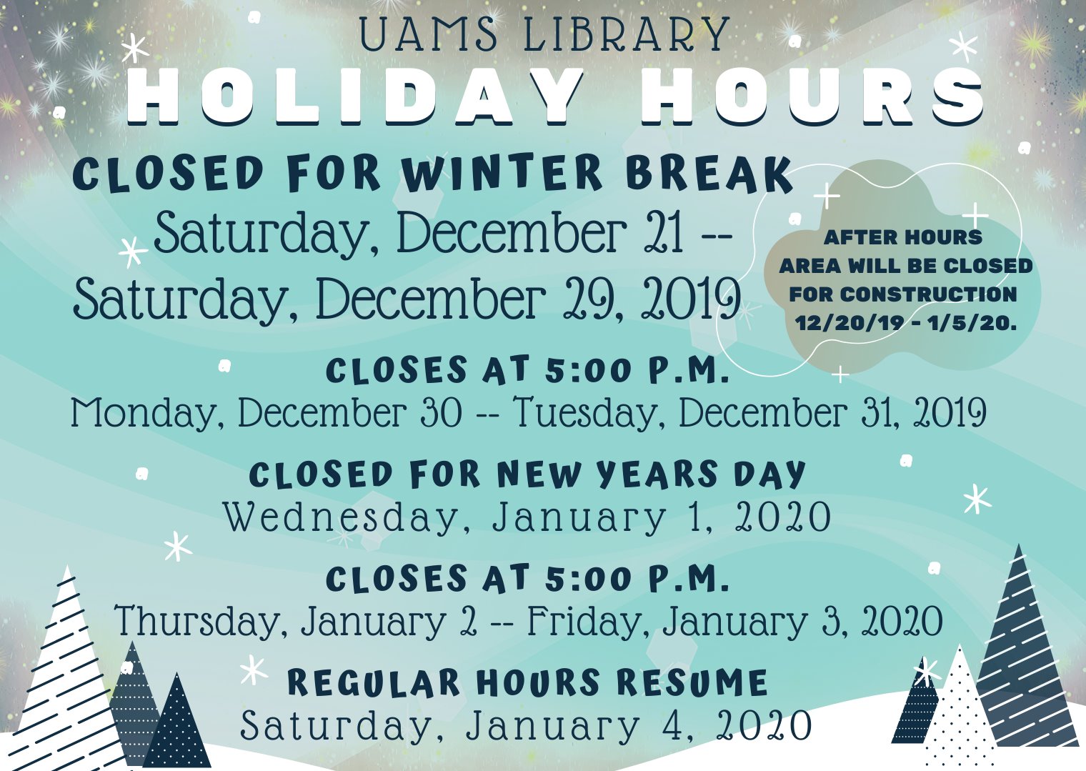 UAMS Library - The UAMS Library will be closed Dec. 21st... | Facebook