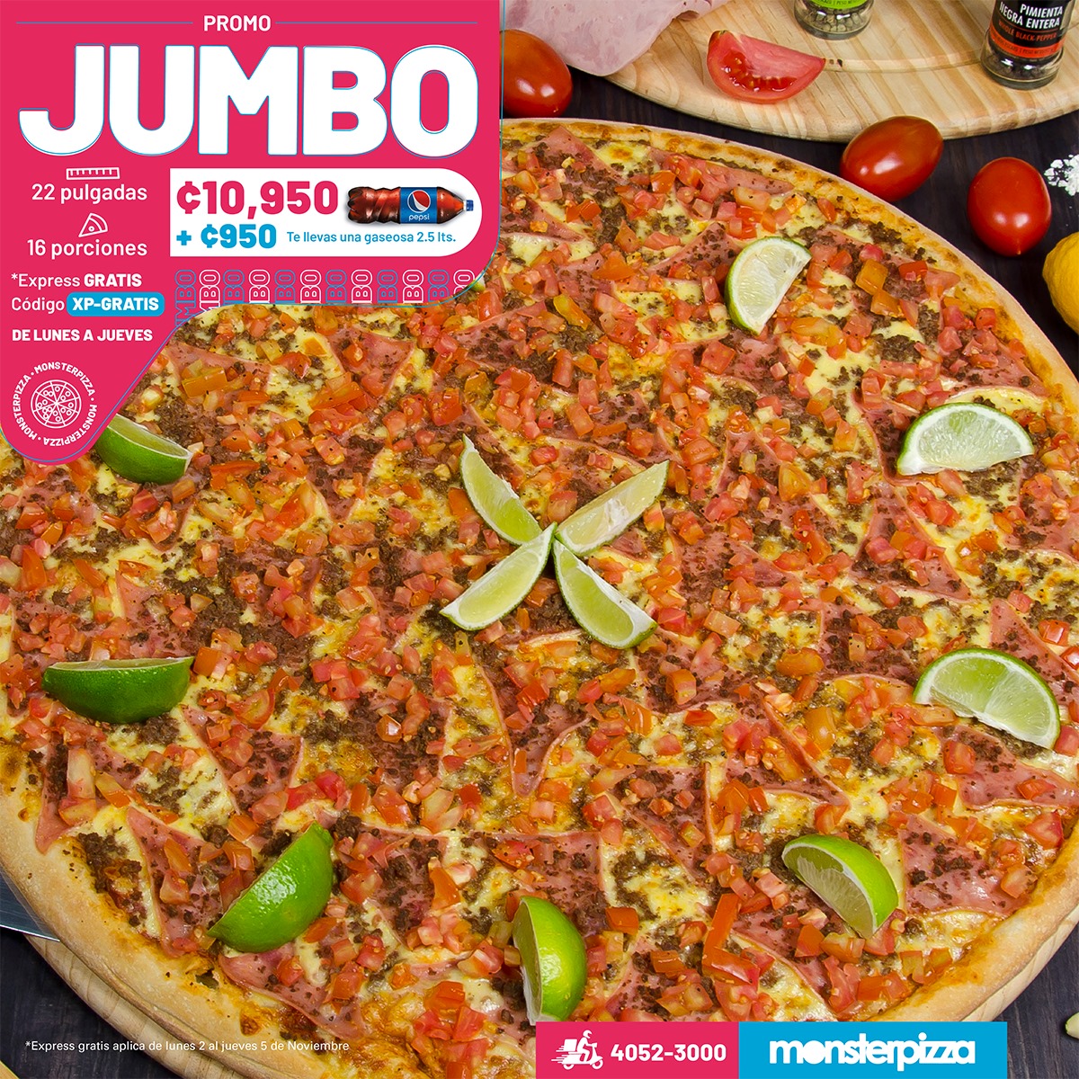 Monster Pizza - 🥳Promos + Express GRATIS 😱 😎 al ordenar...