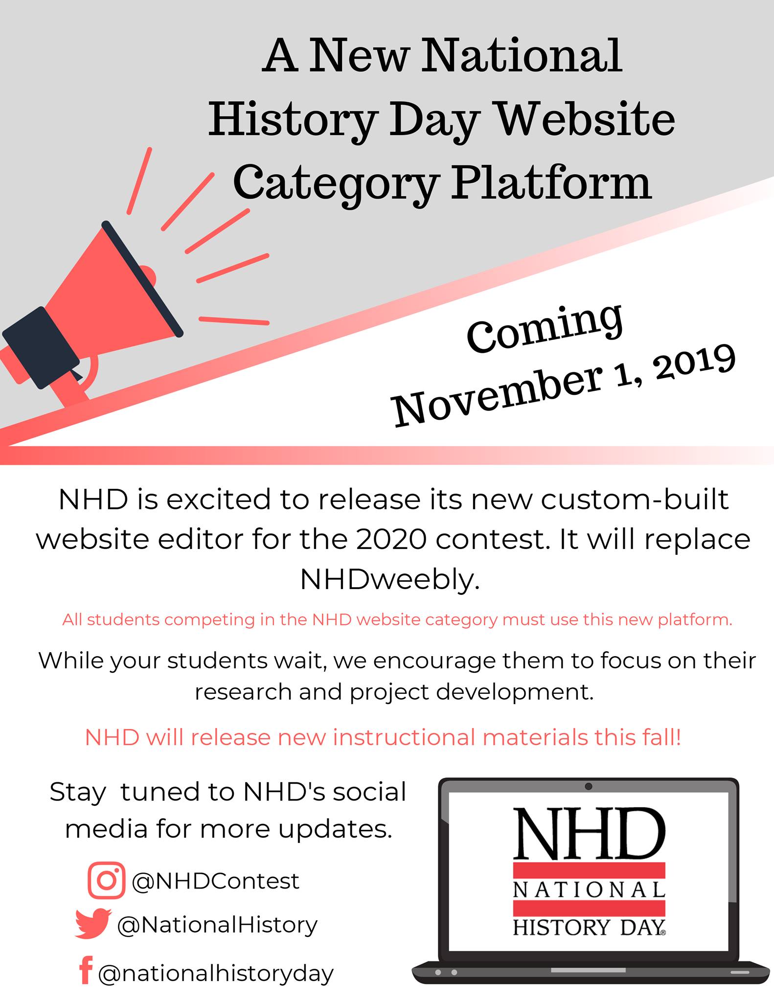 Important fall dates with NHD! - N.C. History Day