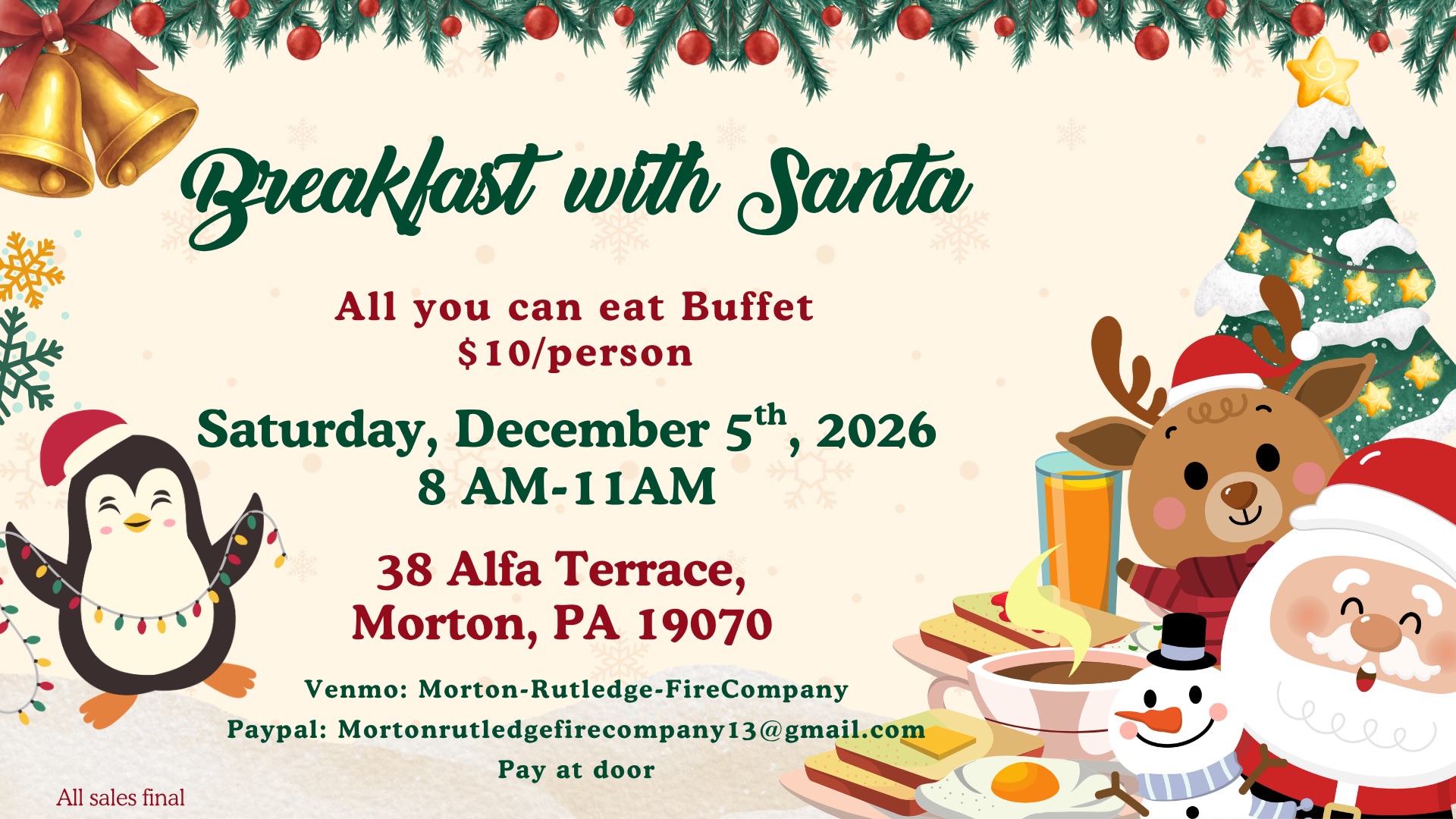 Morton-Rutledge Fire Company Breakfast with Santa