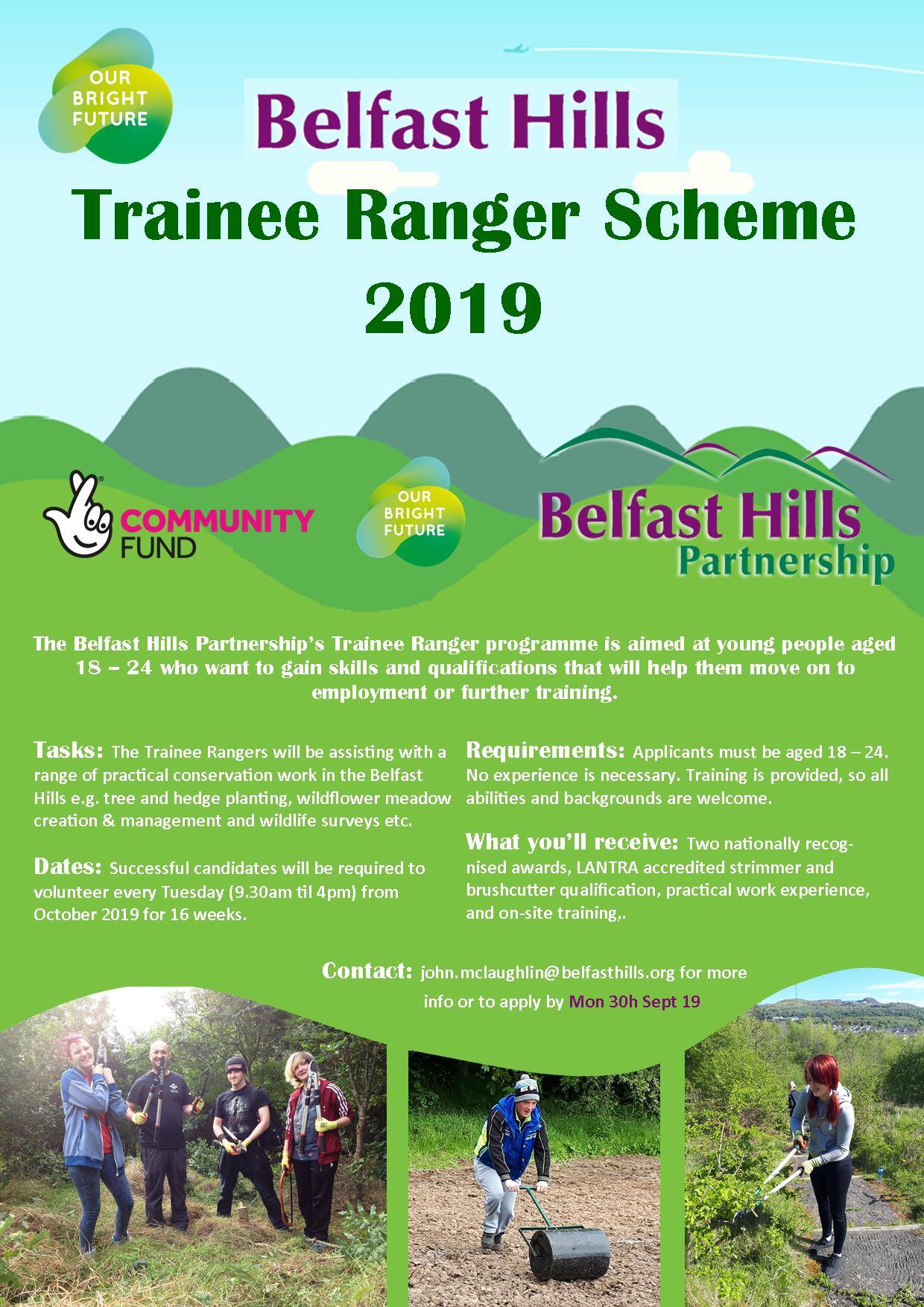 FREE Trainee Ranger Scheme... - Belfast Hills Partnership | Facebook