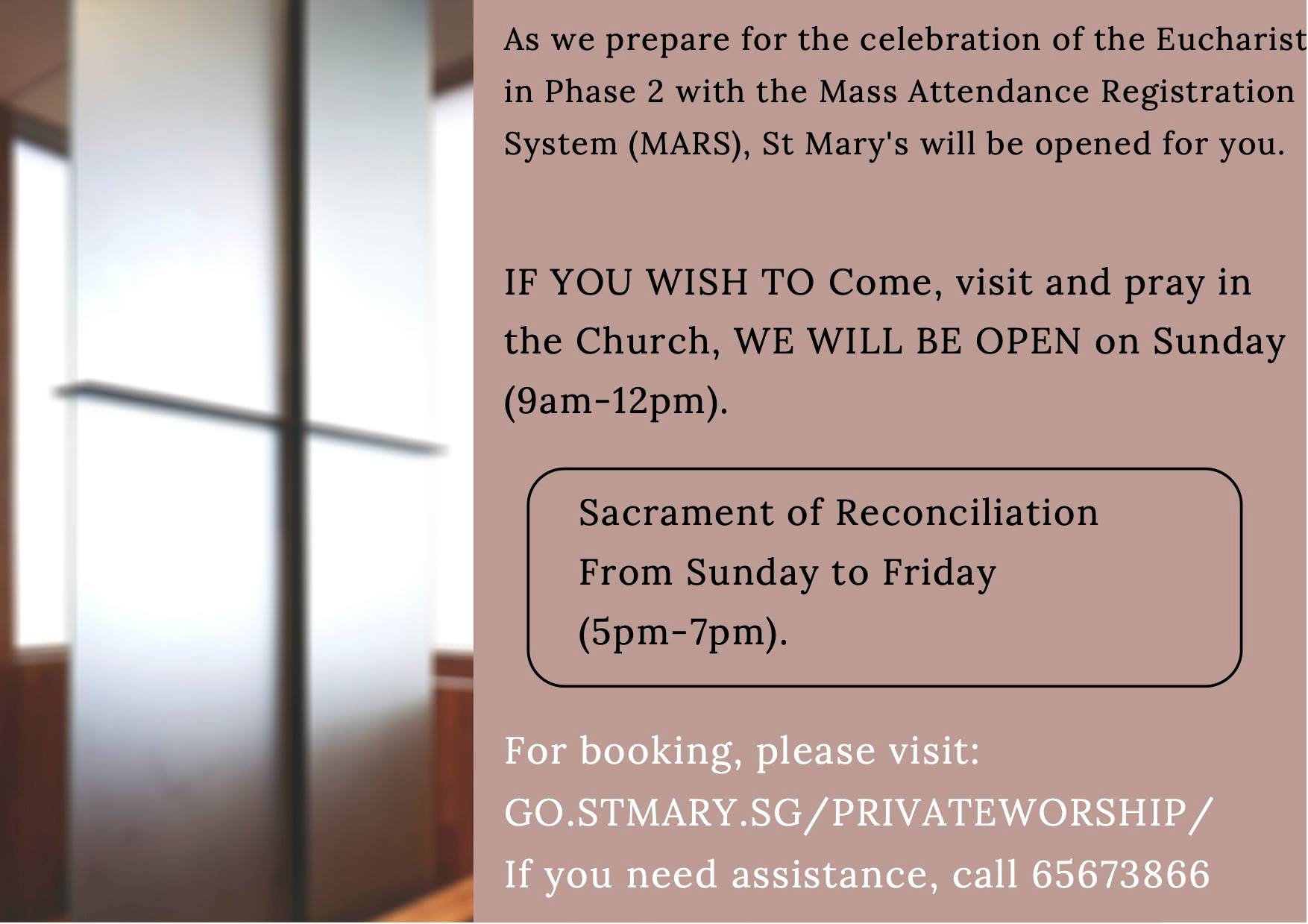 St Mary of the Angels - This coming weekend, the church is open for you ...