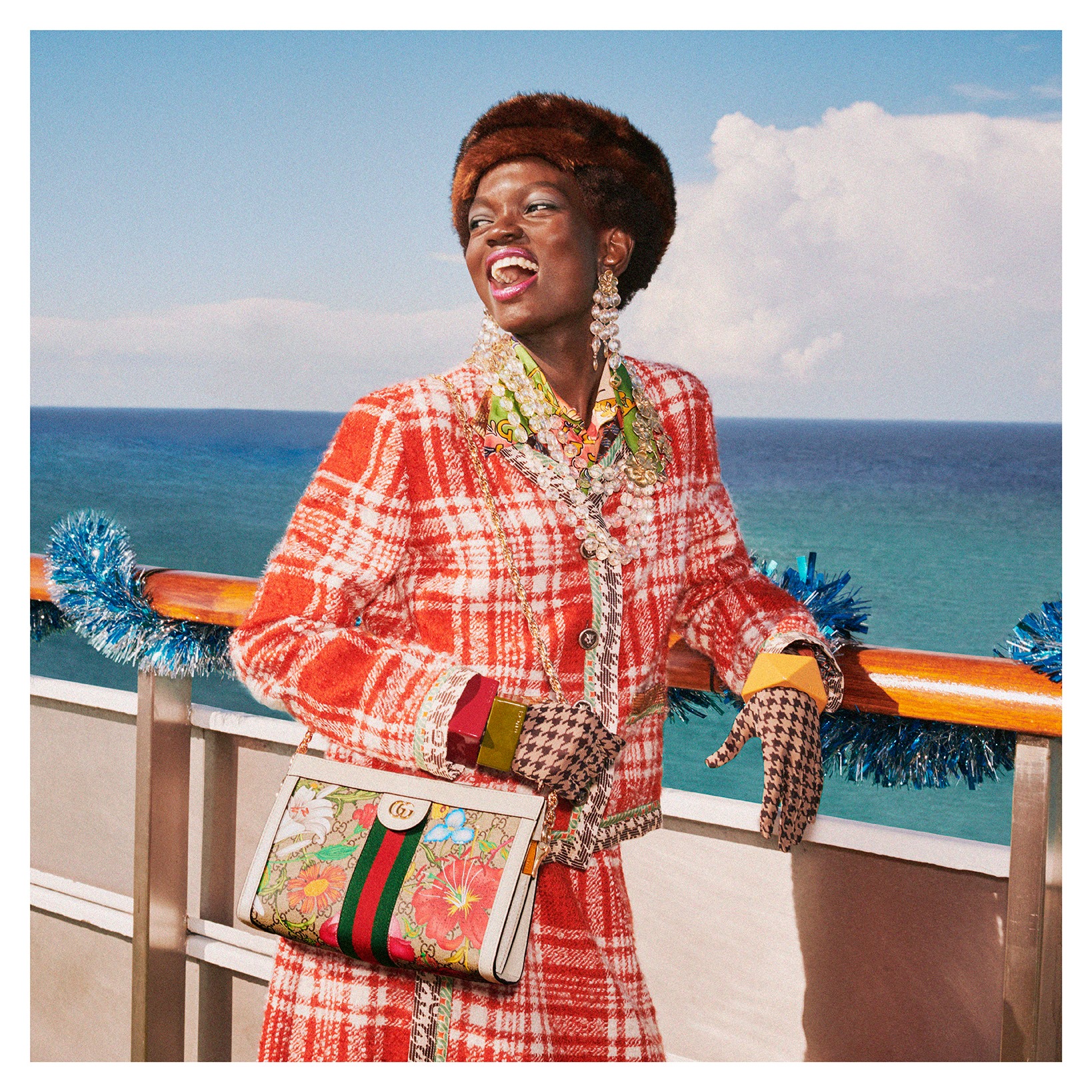 The historic Gucci Flora motif, first presented by Vittorio