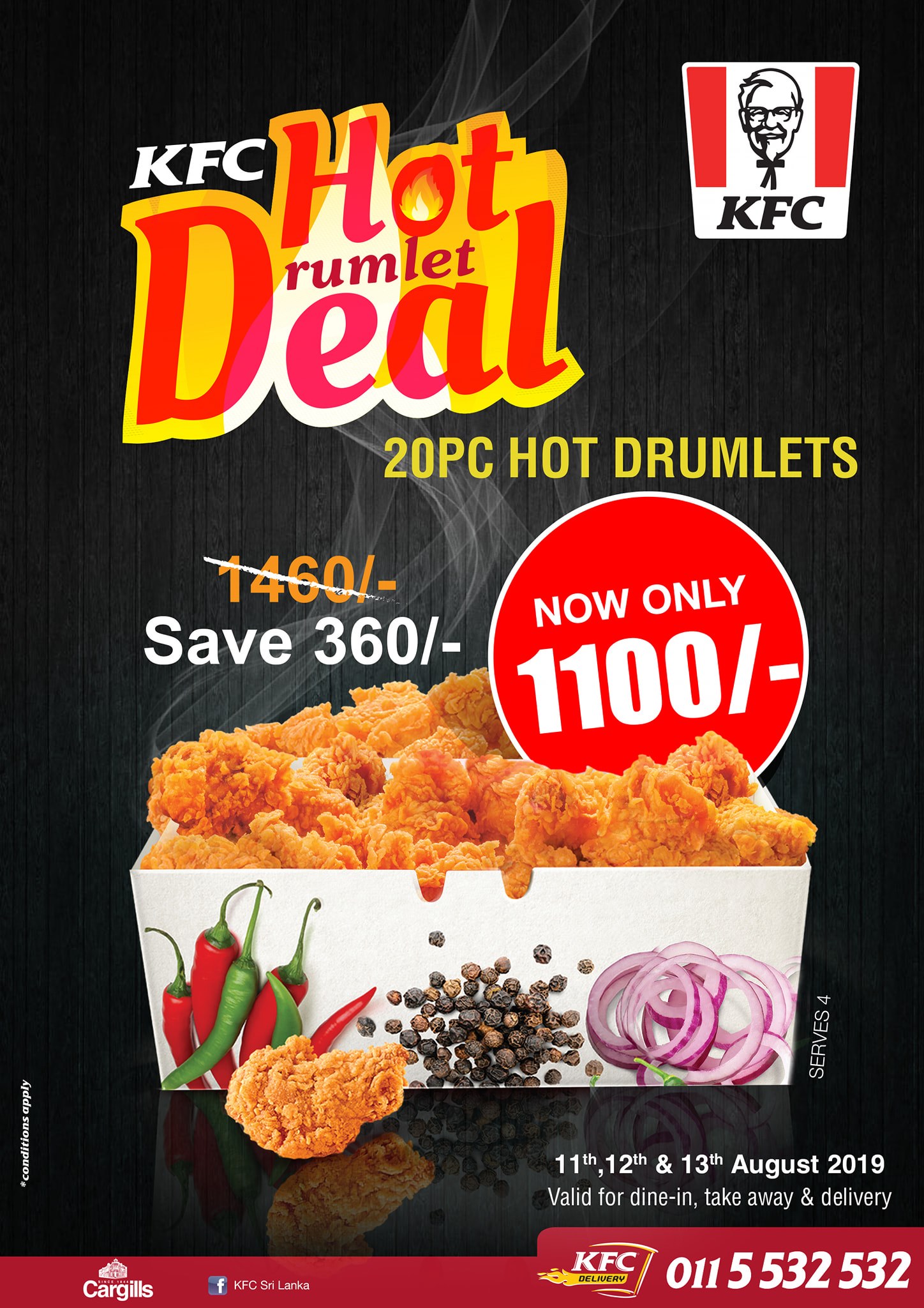 KFC Sri Lanka - Its the Hot Drumlet Deal! Get 20PC of Hot Drumlets for ...