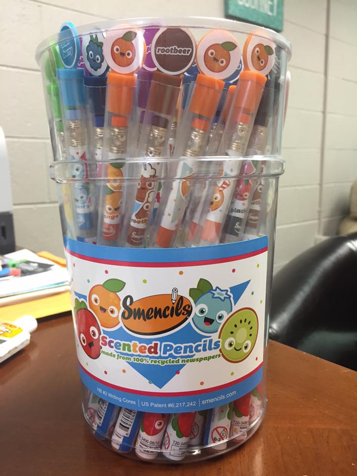 Ms. Jonynas with McGee Girls Group selling Smencils. #jamiemcgee