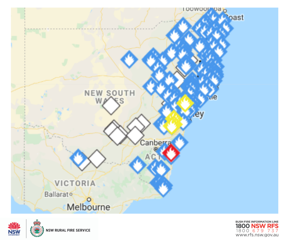 NSW - At 12.30pm there are 119 bush and grass fires burning in NSW and ...