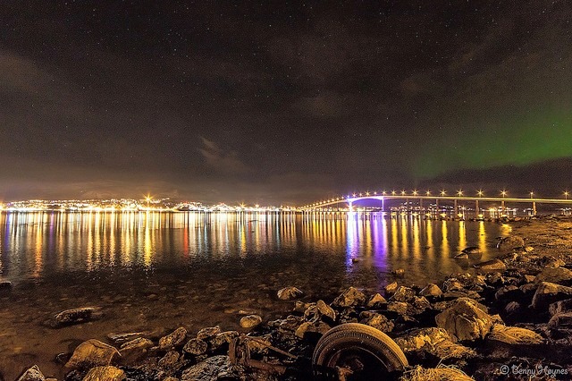 The bridge in Sortland is lit up pink... - Visit Vesterålen | Facebook