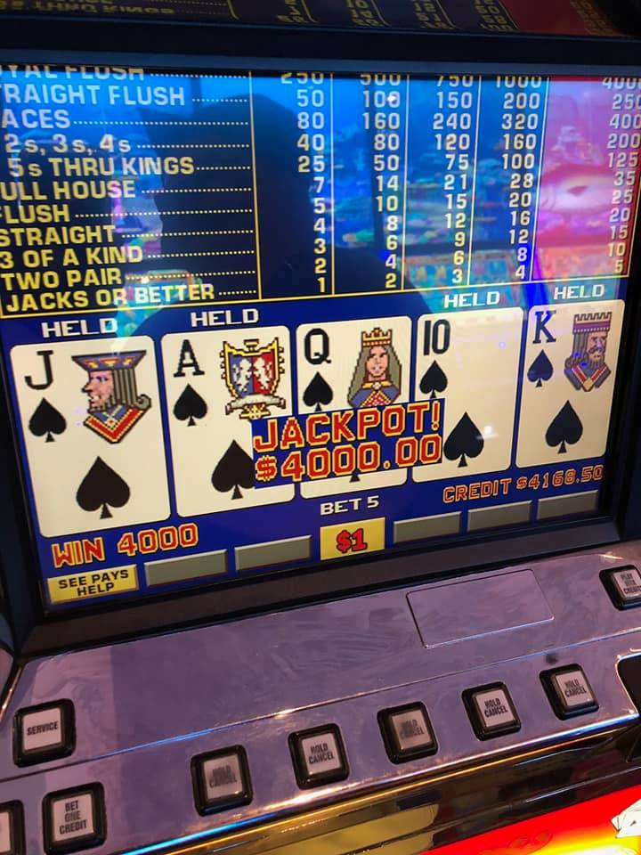 Video poker is hitting. If this is your game, come get yours