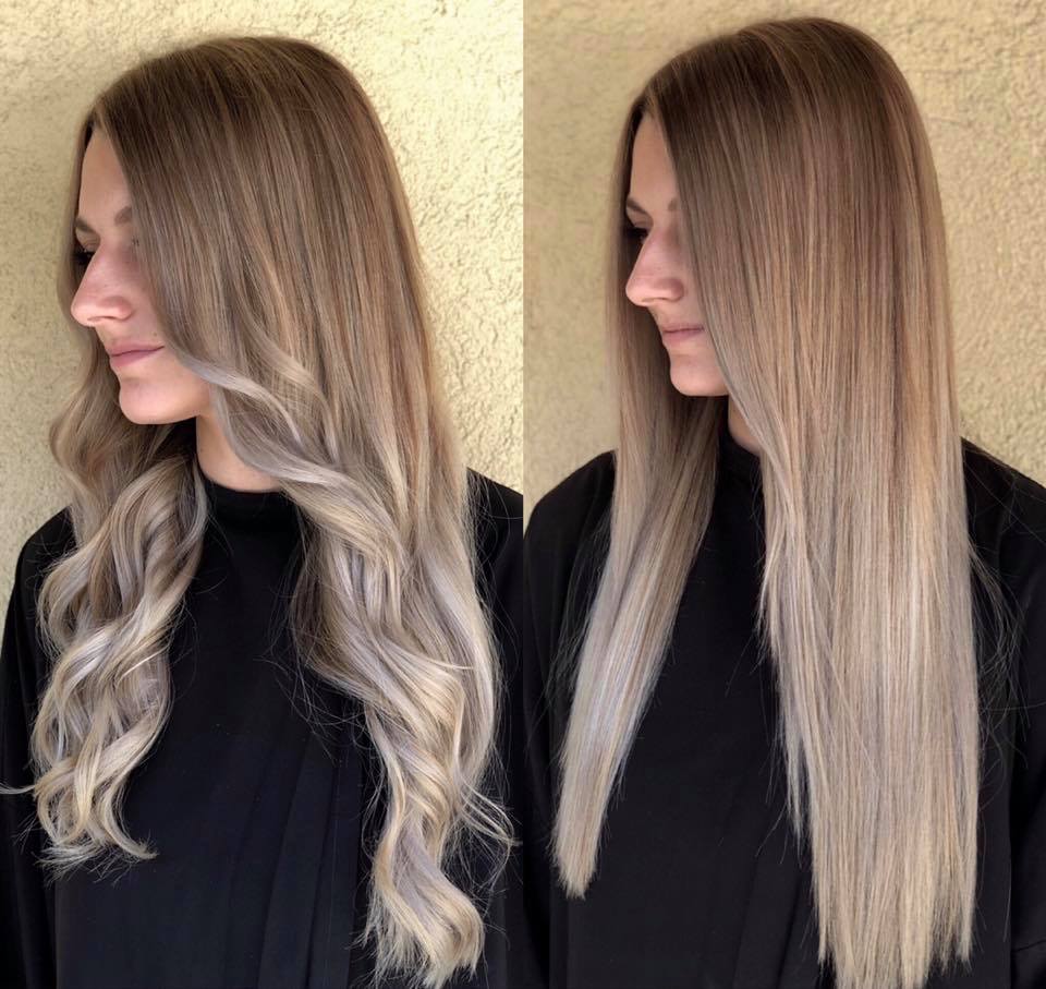 Ombré Hair Blond Cheveux Lisse