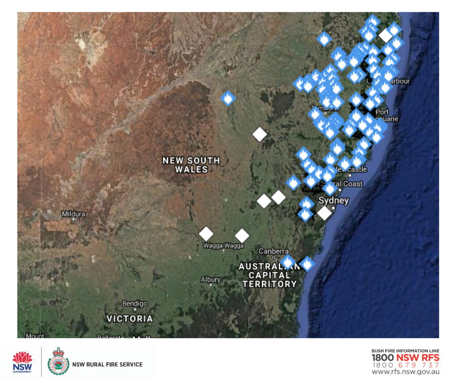 NSW Rural Fire Service - At 8:30am there are 104 bush and grass fires ...