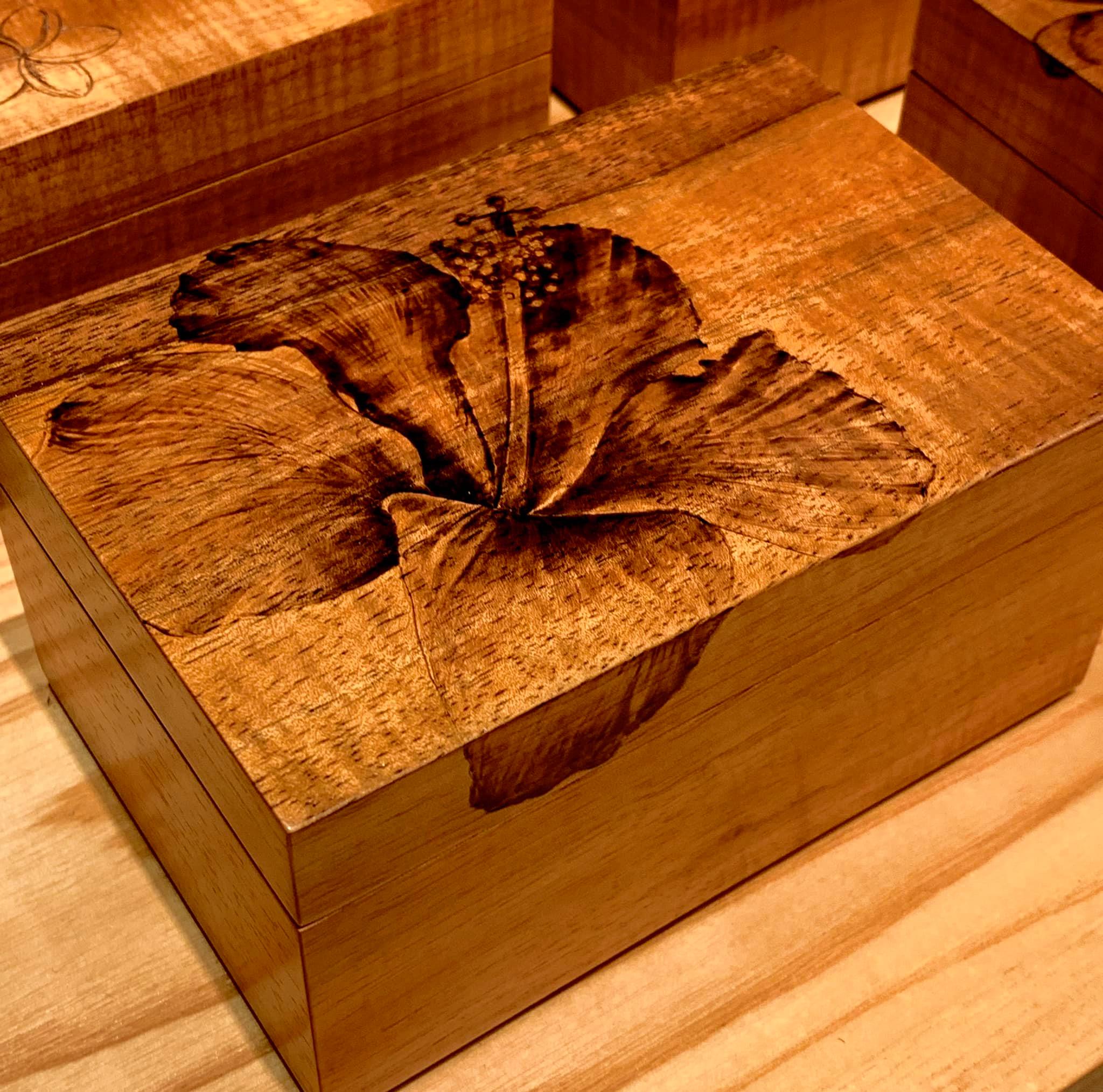 Beautiful, authentic Hawaiian Koa wood keepsake/jewelry box