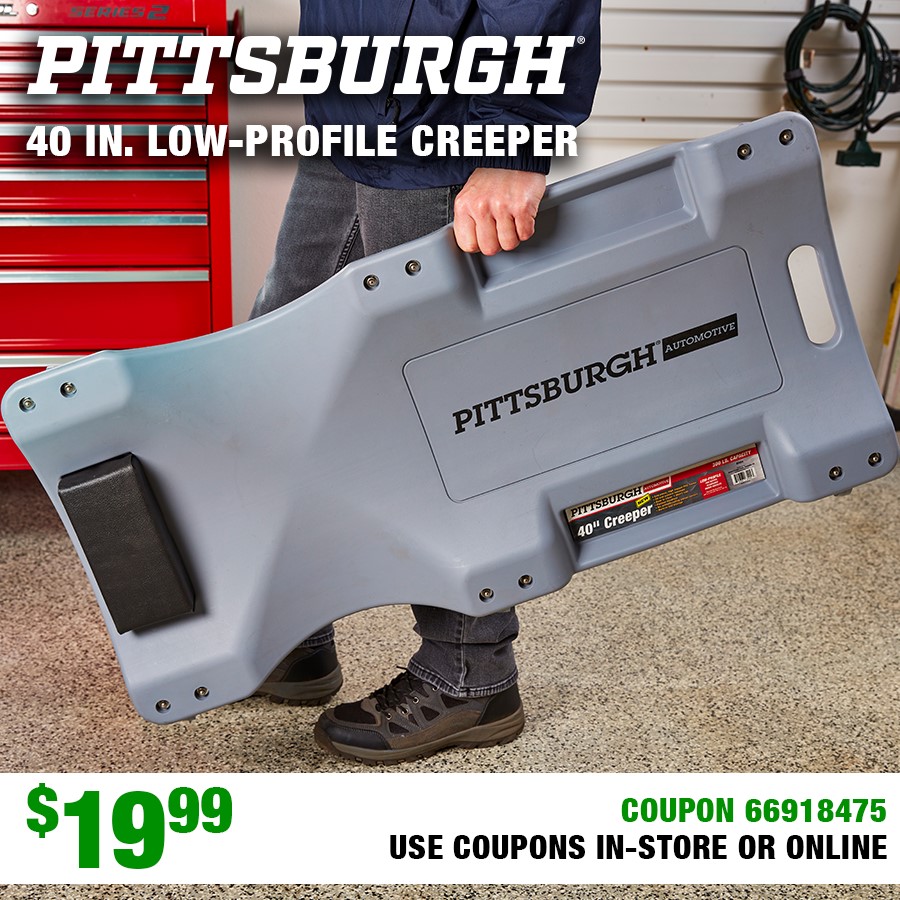 40-Inch Low Profile Mechanic Creeper – Heavy-Duty PC Auto Repair Creeper – AUTOXBERT (Red)