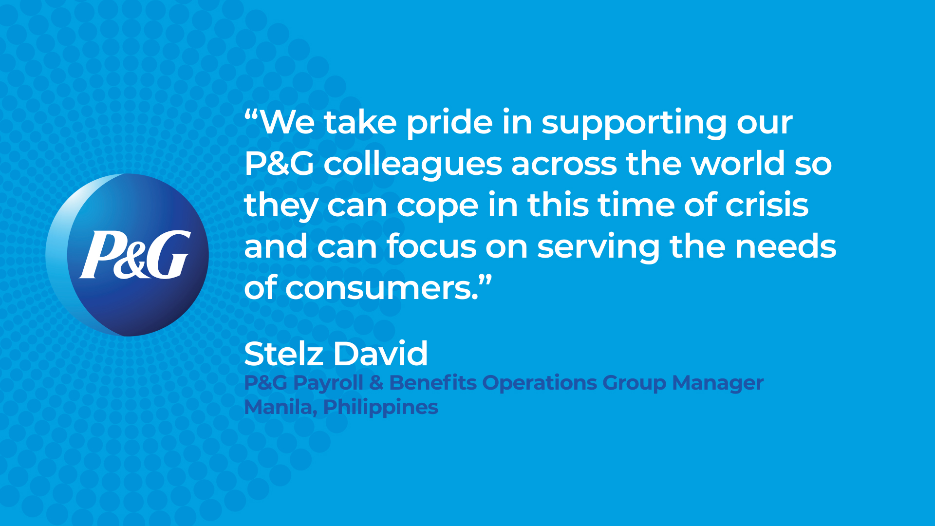 P&G - Our #PGFamily is coming together to support and care...